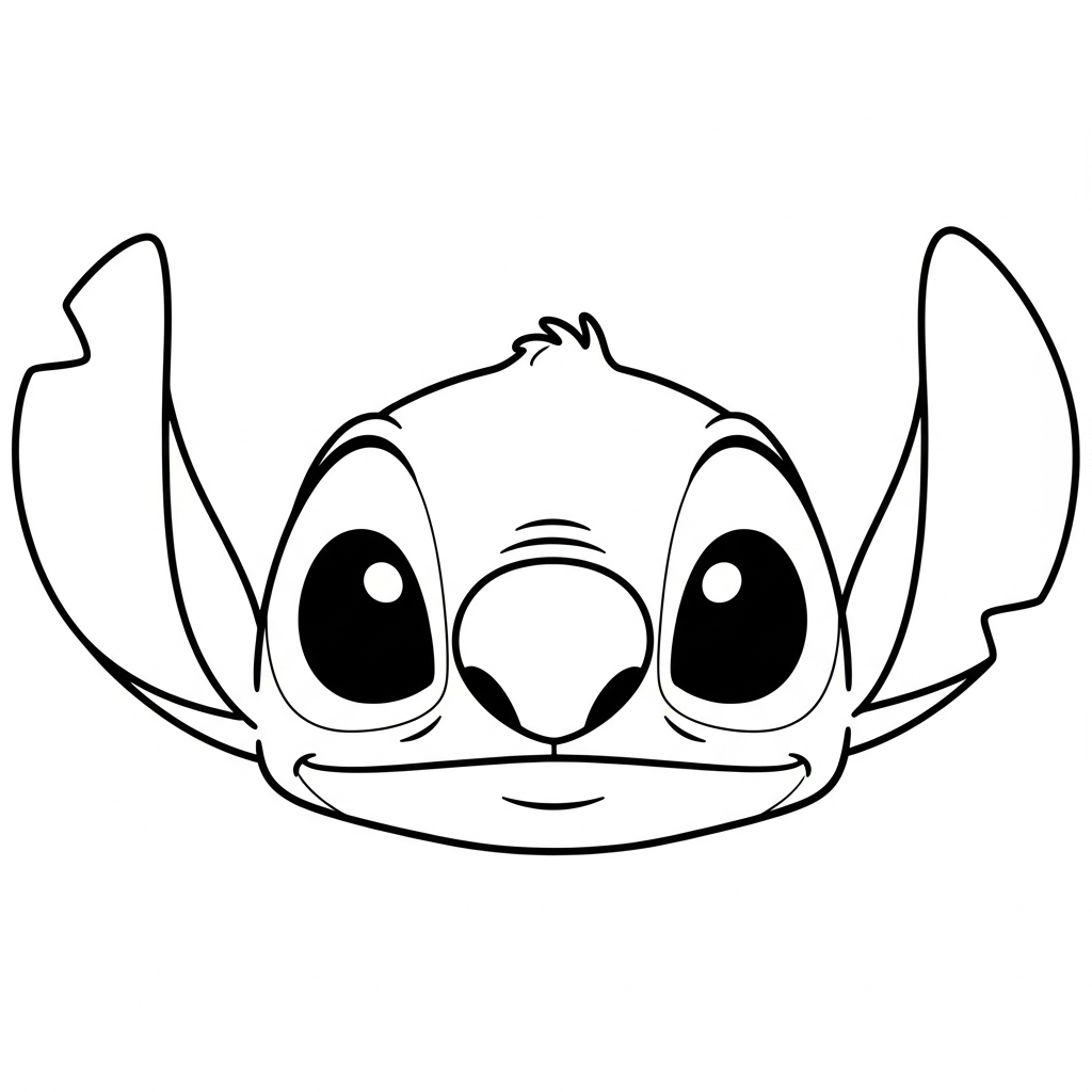 Coloriage Stitch gratuit à imprimer : Le doux regard de Stitch