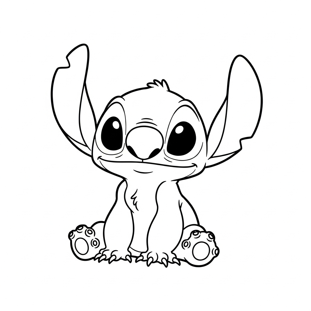 Coloriage Stitch gratuit à imprimer : Le tout petit Stitch bebe