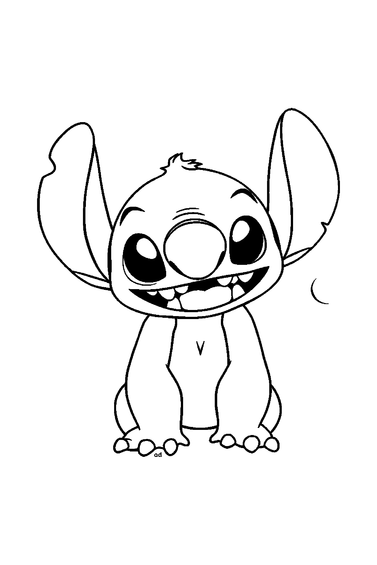 Coloriage Stitch gratuit à imprimer : Lilo qui danse sans décor compliqué