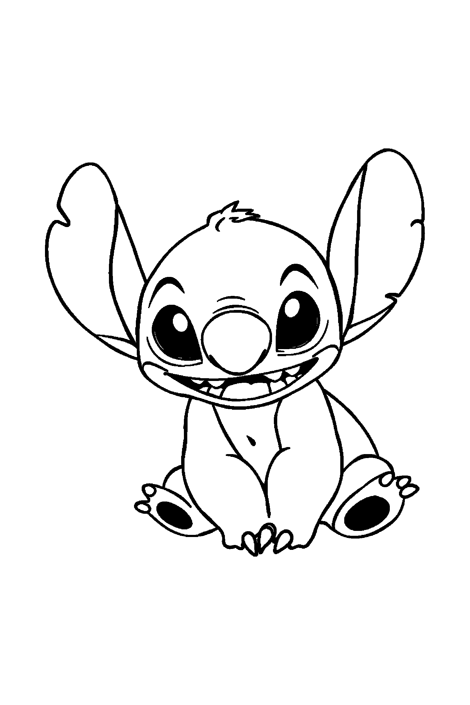 Coloriage Stitch gratuit à imprimer : Angel avec étoiles autour de lui