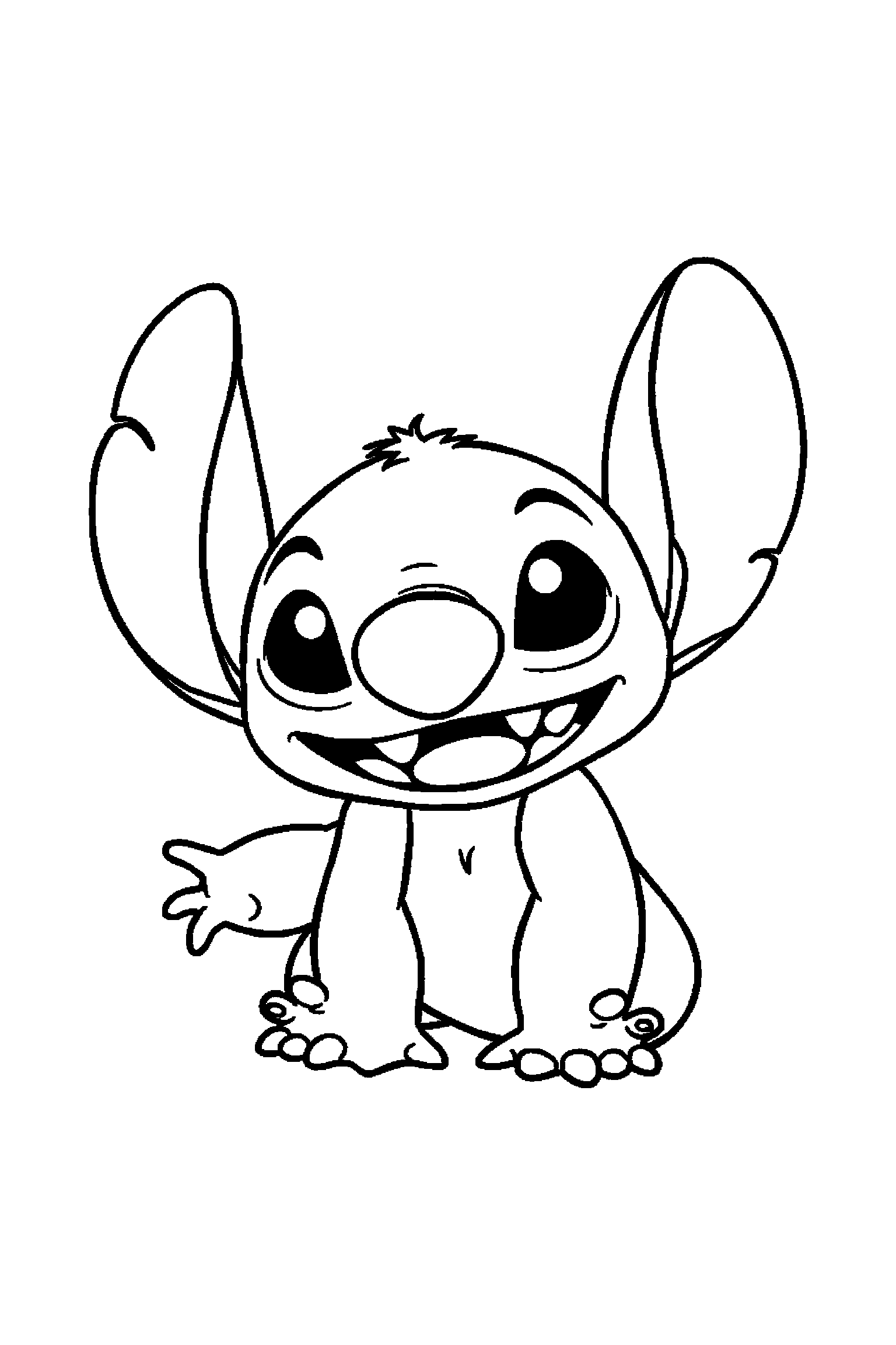 Coloriage Stitch gratuit à imprimer : Expérience 626 posé au centre de la page
