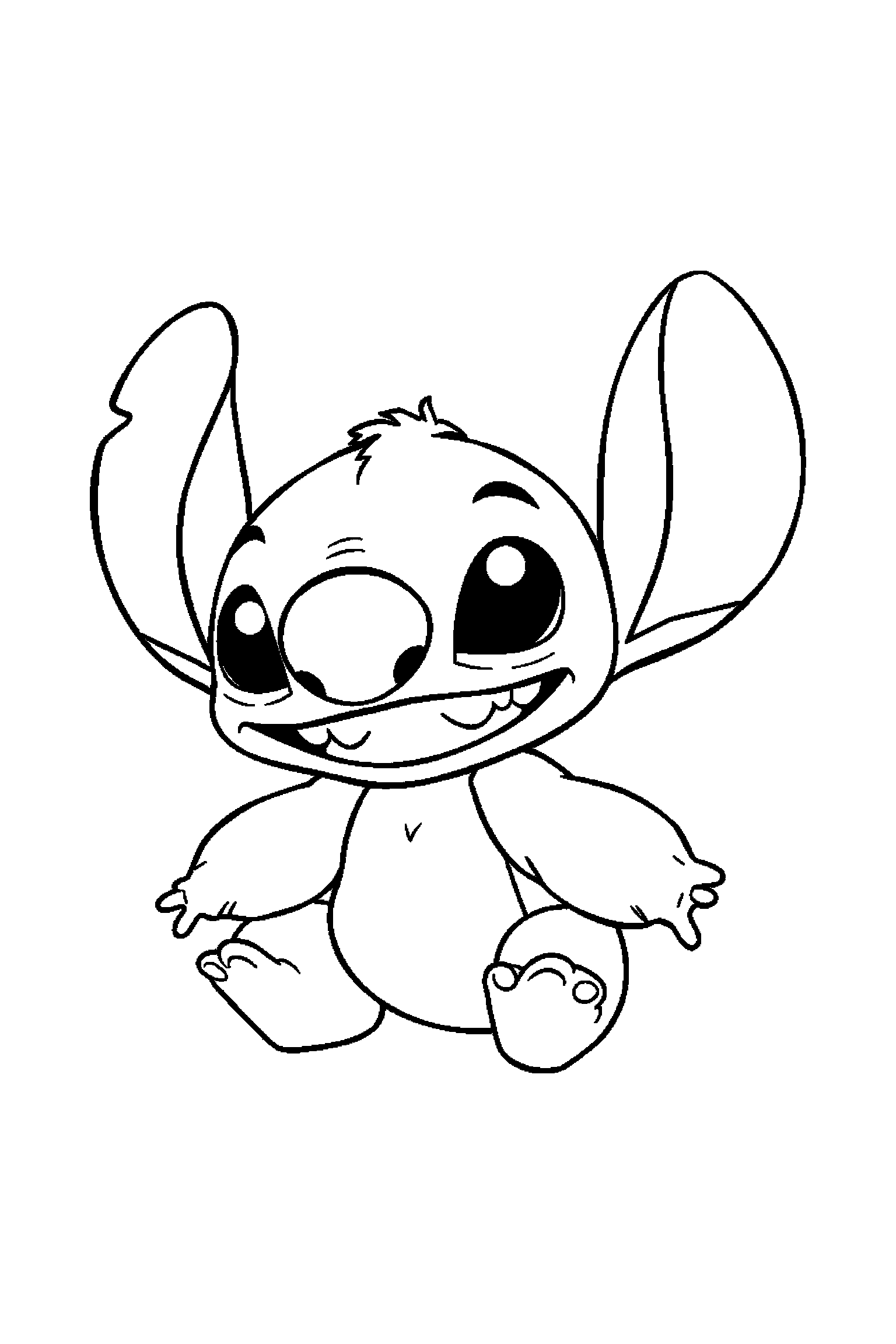 Coloriage Stitch gratuit à imprimer : Stitch avec un ballon rond
