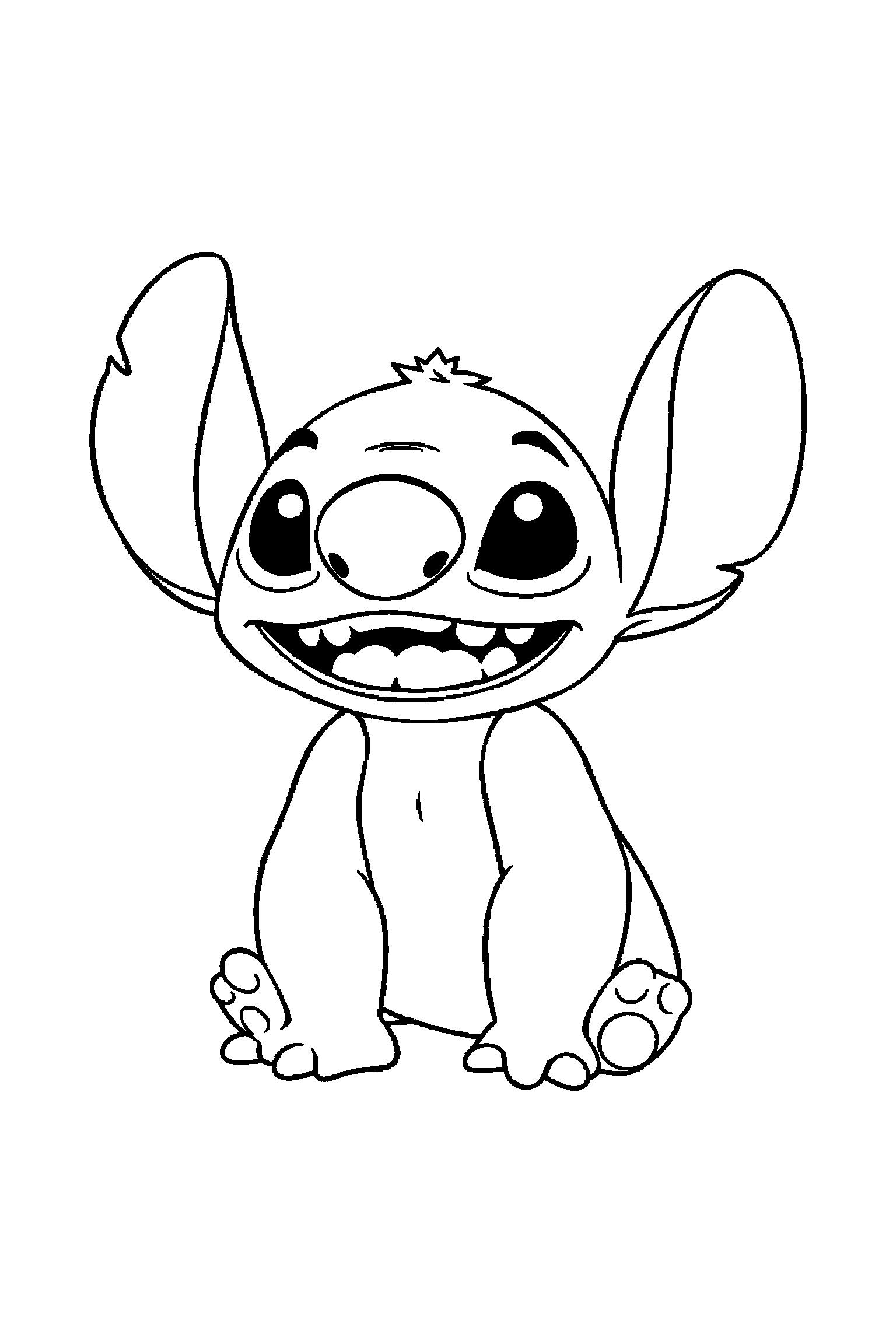 Coloriage Stitch gratuit à imprimer : Lilo qui regarde une étoile