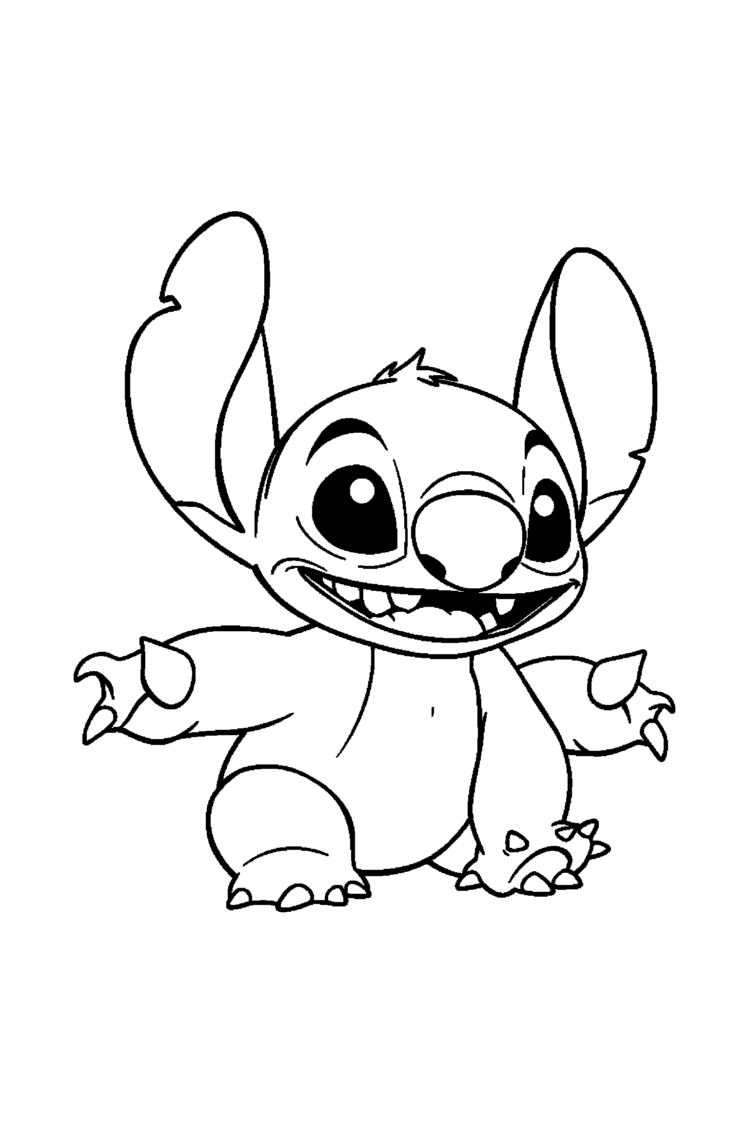 Coloriage Stitch gratuit à imprimer : Expérience 626 en portrait facile à colorier