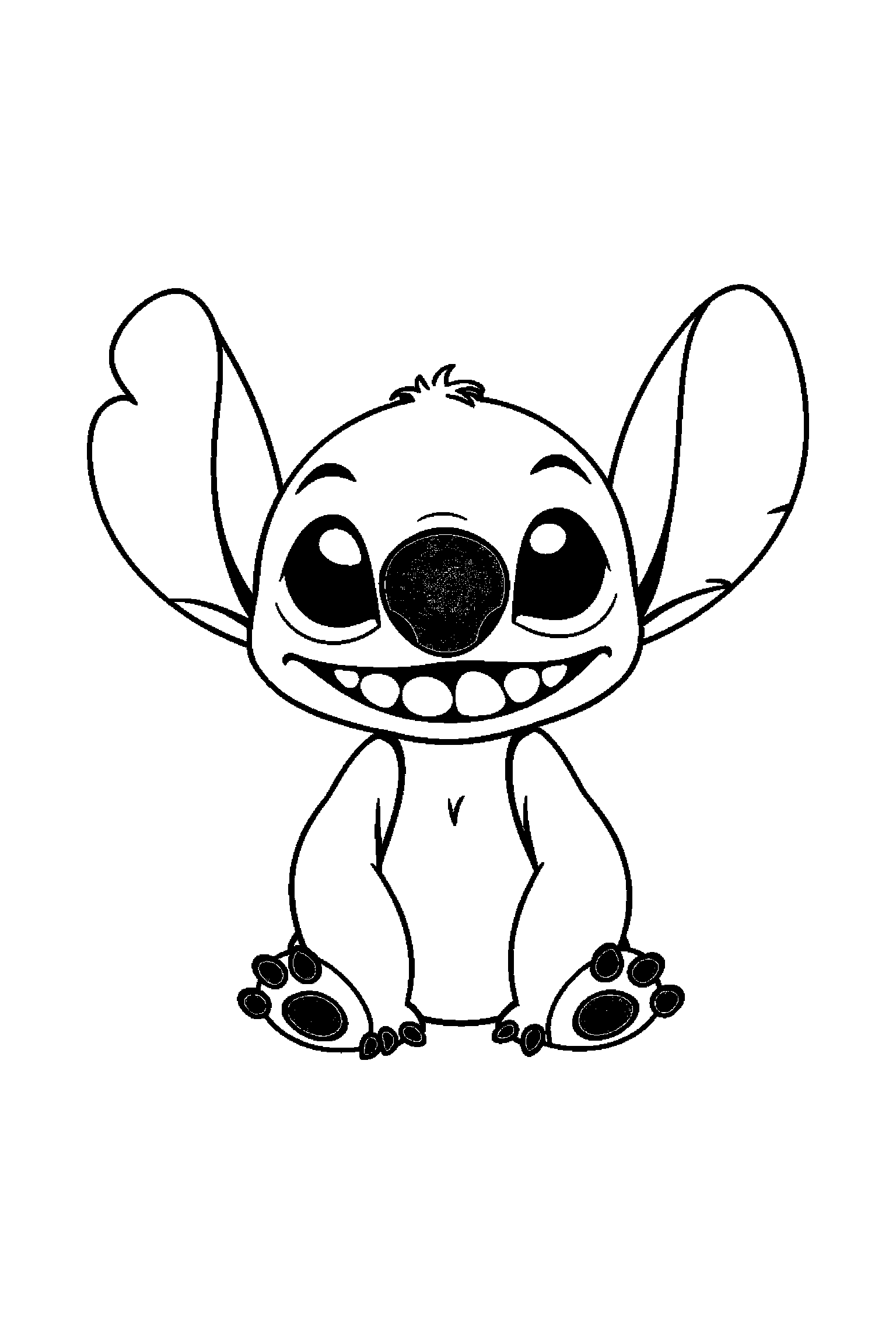Coloriage Stitch gratuit à imprimer : Stitch bébé qui dort paisiblement