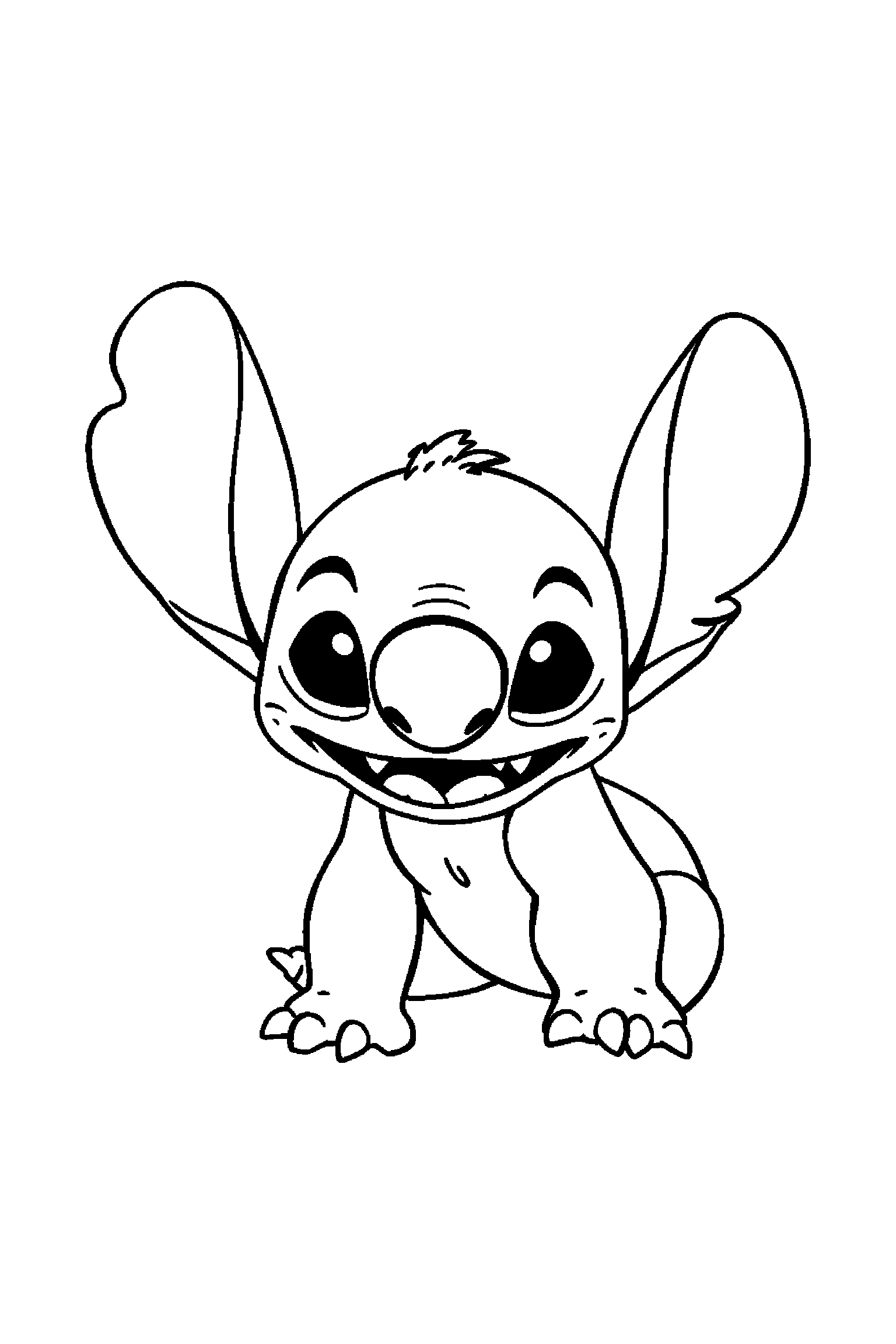 Coloriage Stitch gratuit à imprimer : Expérience 626 avec deux mains visibles et simples