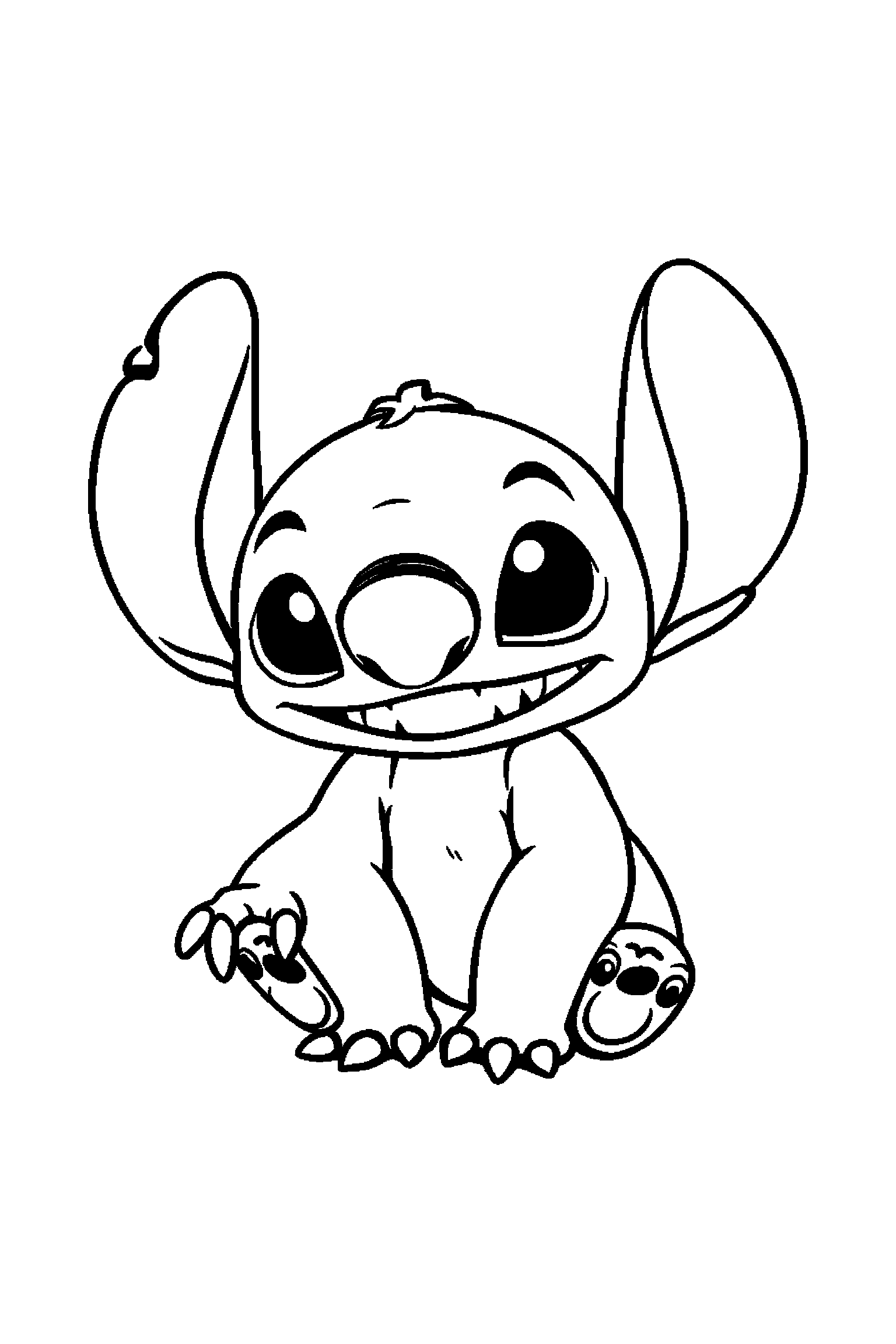 Coloriage Stitch gratuit à imprimer : Stitch dans une pose héroïque facile