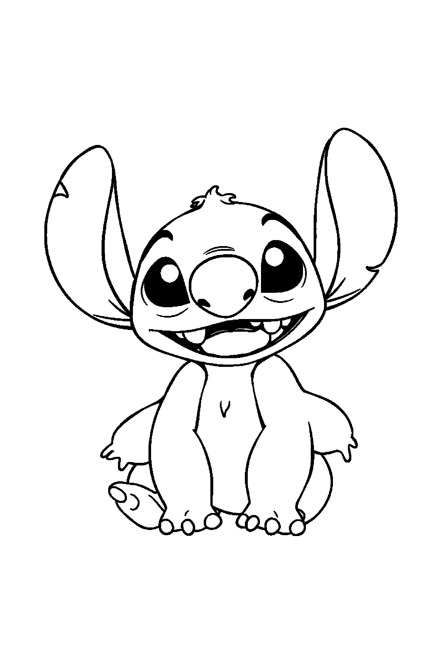Coloriage Stitch gratuit à imprimer : Stitch dans une plage hawaïenne