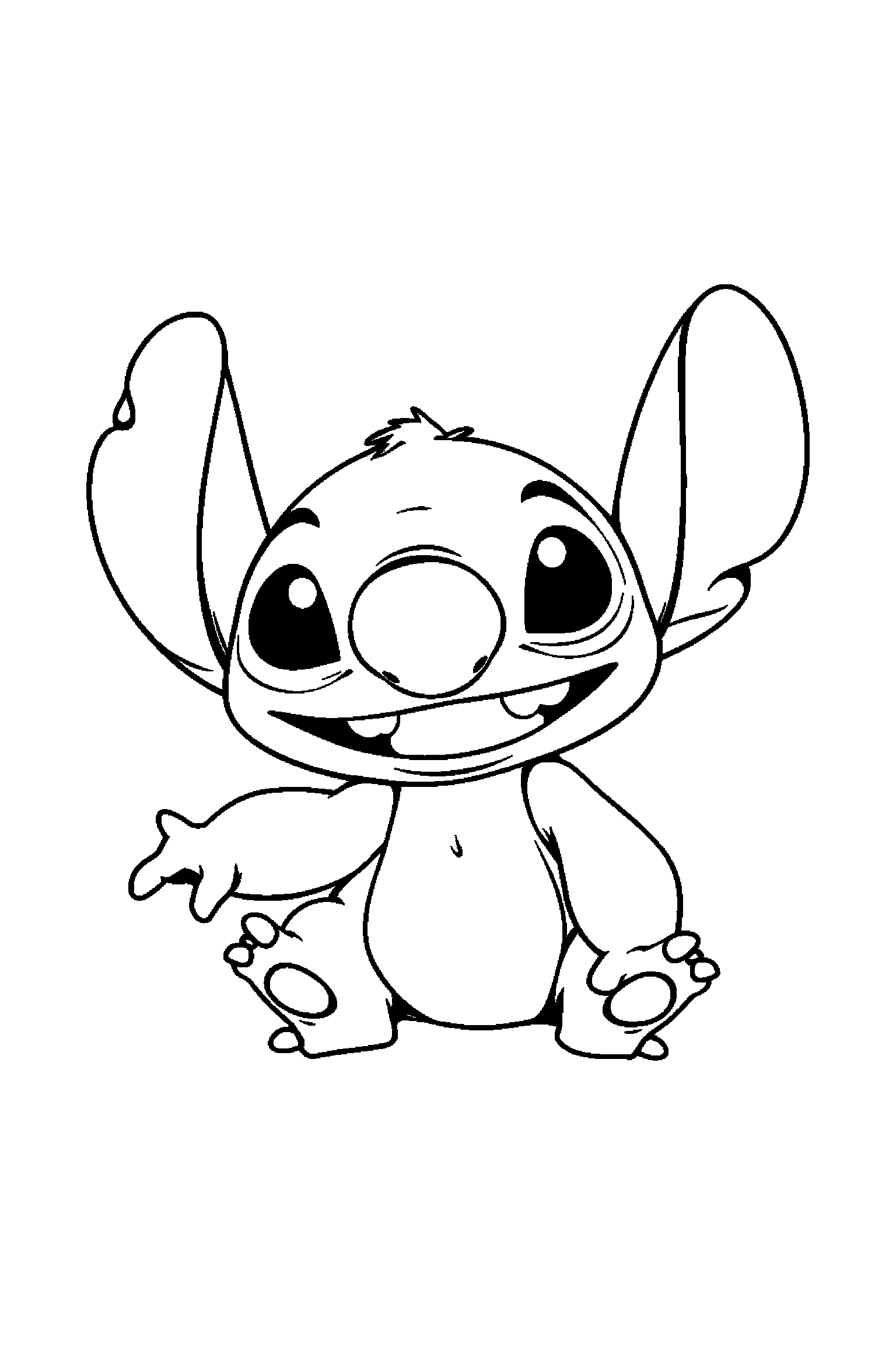Coloriage Stitch gratuit à imprimer : Angel en petite scène d'aventure