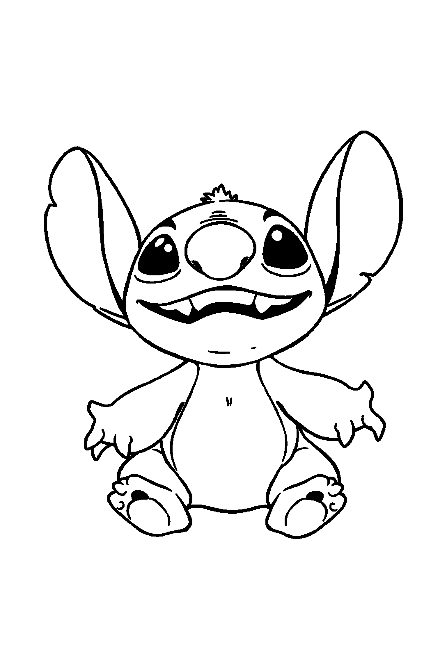 Coloriage Stitch gratuit à imprimer : Expérience 626 avec un décor d'arrière-plan