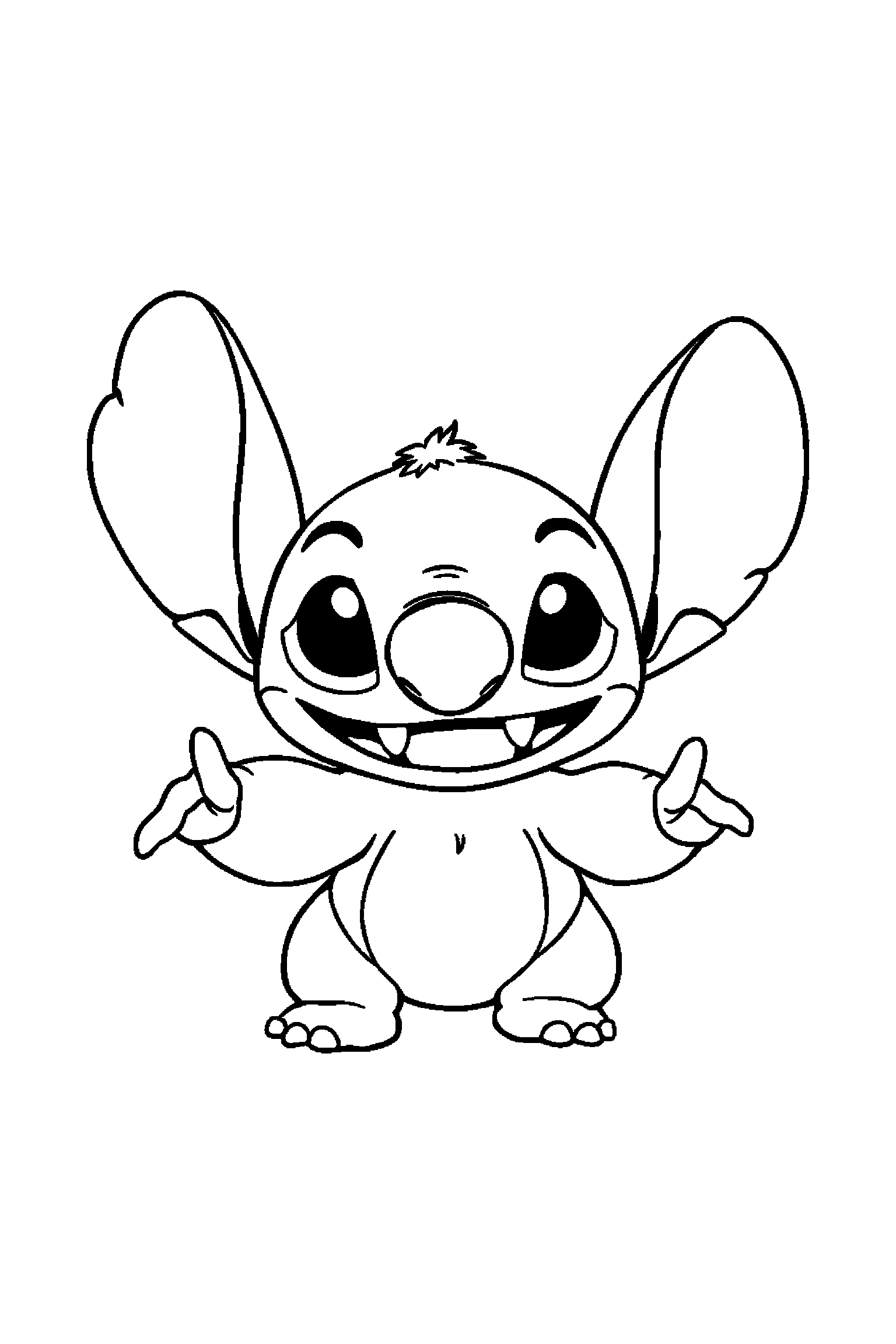 Coloriage Stitch gratuit à imprimer : Expérience 626 avec un autre personnage de son univers