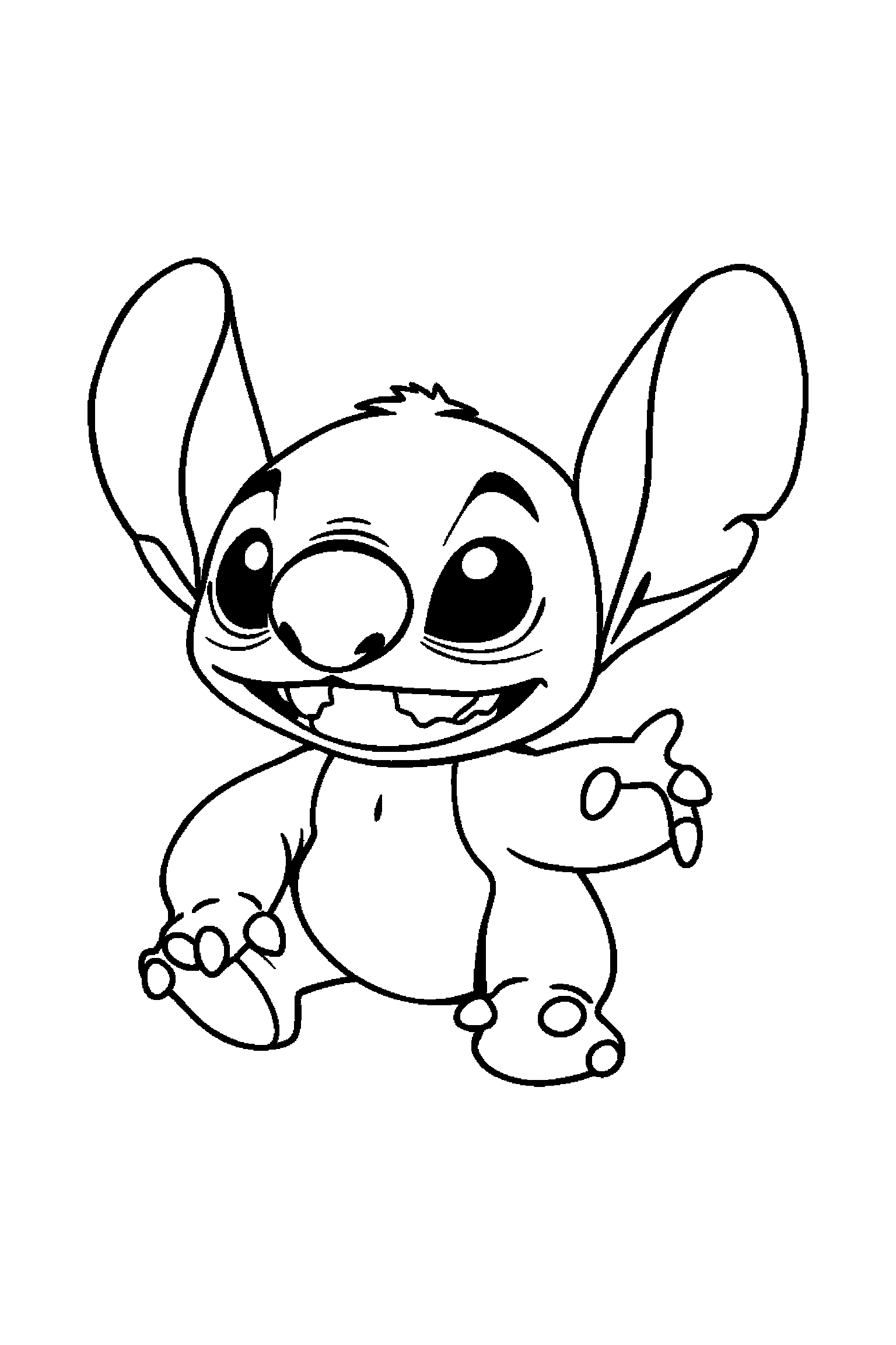 Coloriage Stitch gratuit à imprimer : Lilo avec une fleur d'hibiscus sur un fond clair
