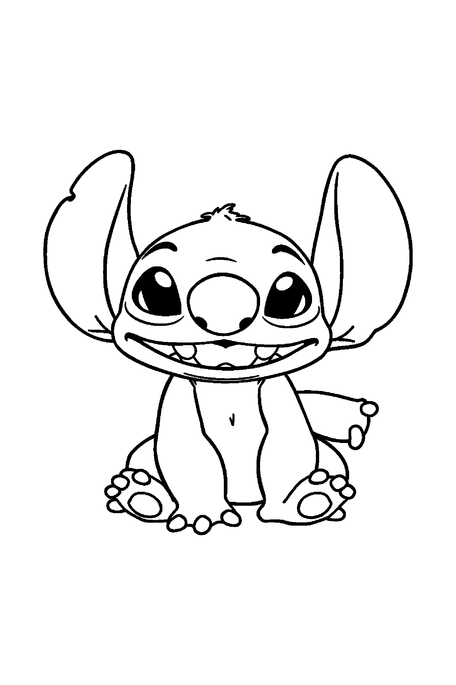 Coloriage Stitch gratuit à imprimer : Expérience 626 dans un cadre décoratif léger