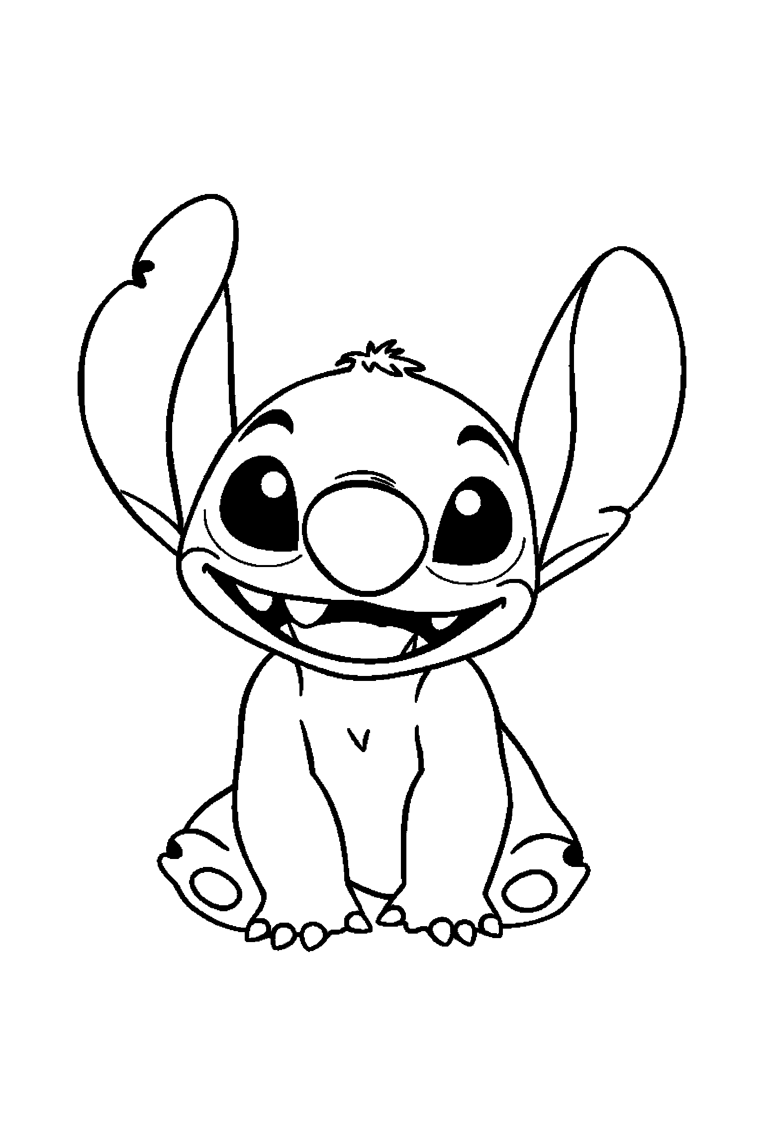 Coloriage Stitch gratuit à imprimer : scène verticale avec Angel et Stitch, Lilo et Angel