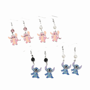Boucle d'oreille Stitch avec perle