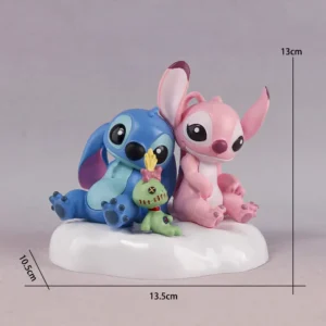 Figurine Stitch et Angel St Valentin et Angel assis