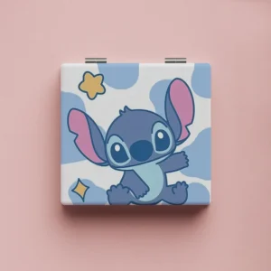 Mirroir de Maquillage Stitch assis nuages bleus