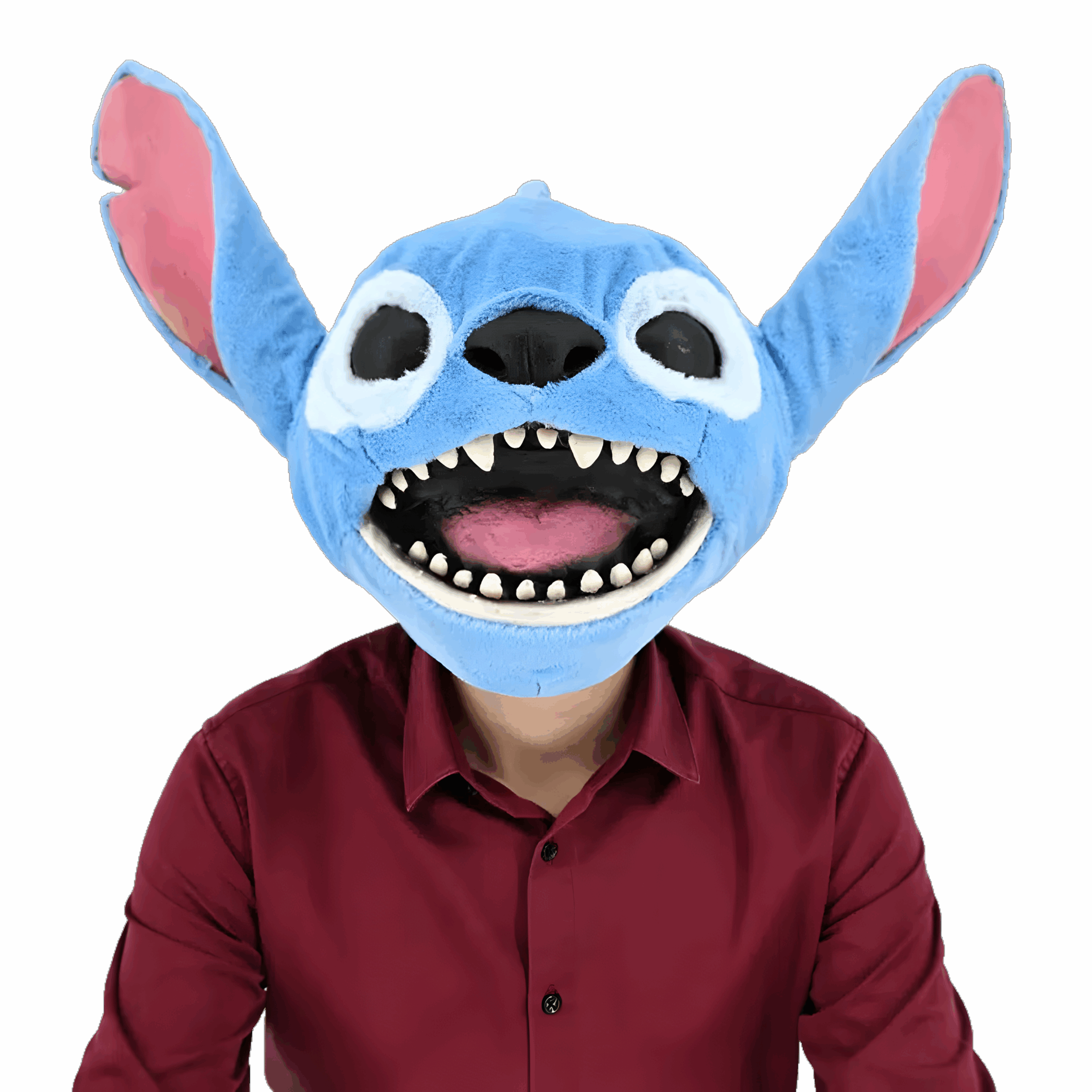 Masque de déguisement Stitch en peluche et latex – Image 2