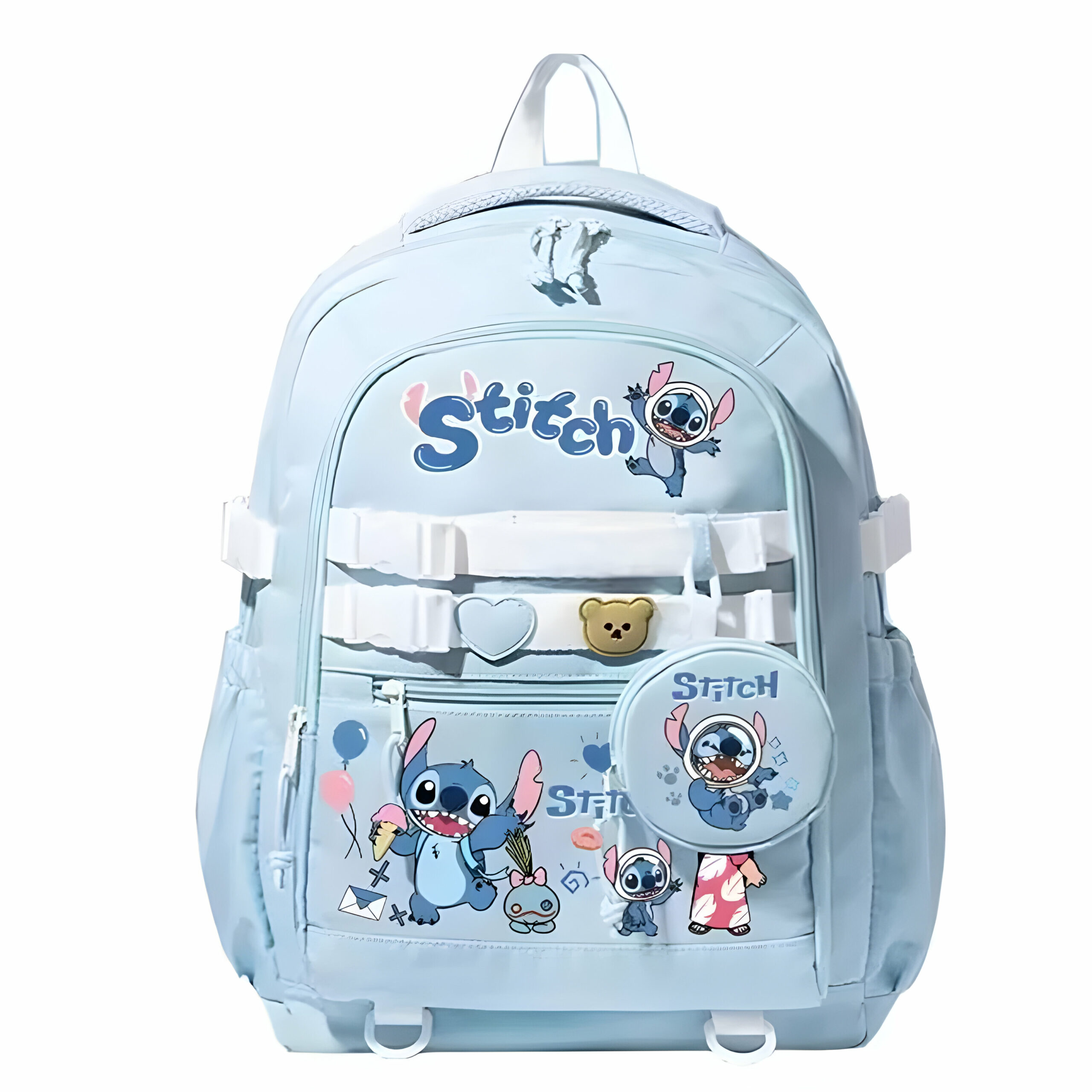Sac à dos étudiant Stitch en nylon 45x30x22cm – Image 4