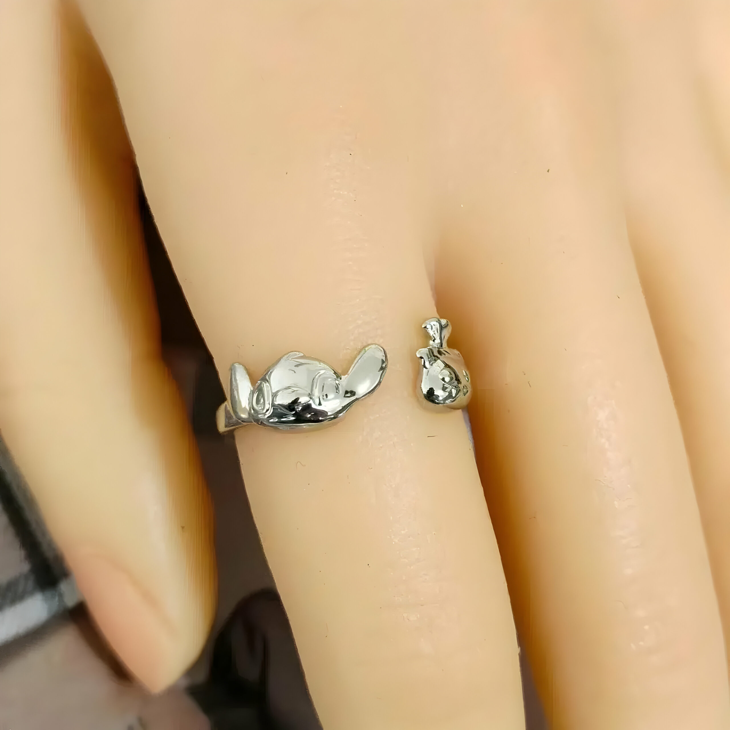 Bague Stitch ajustable en métal – Image 5