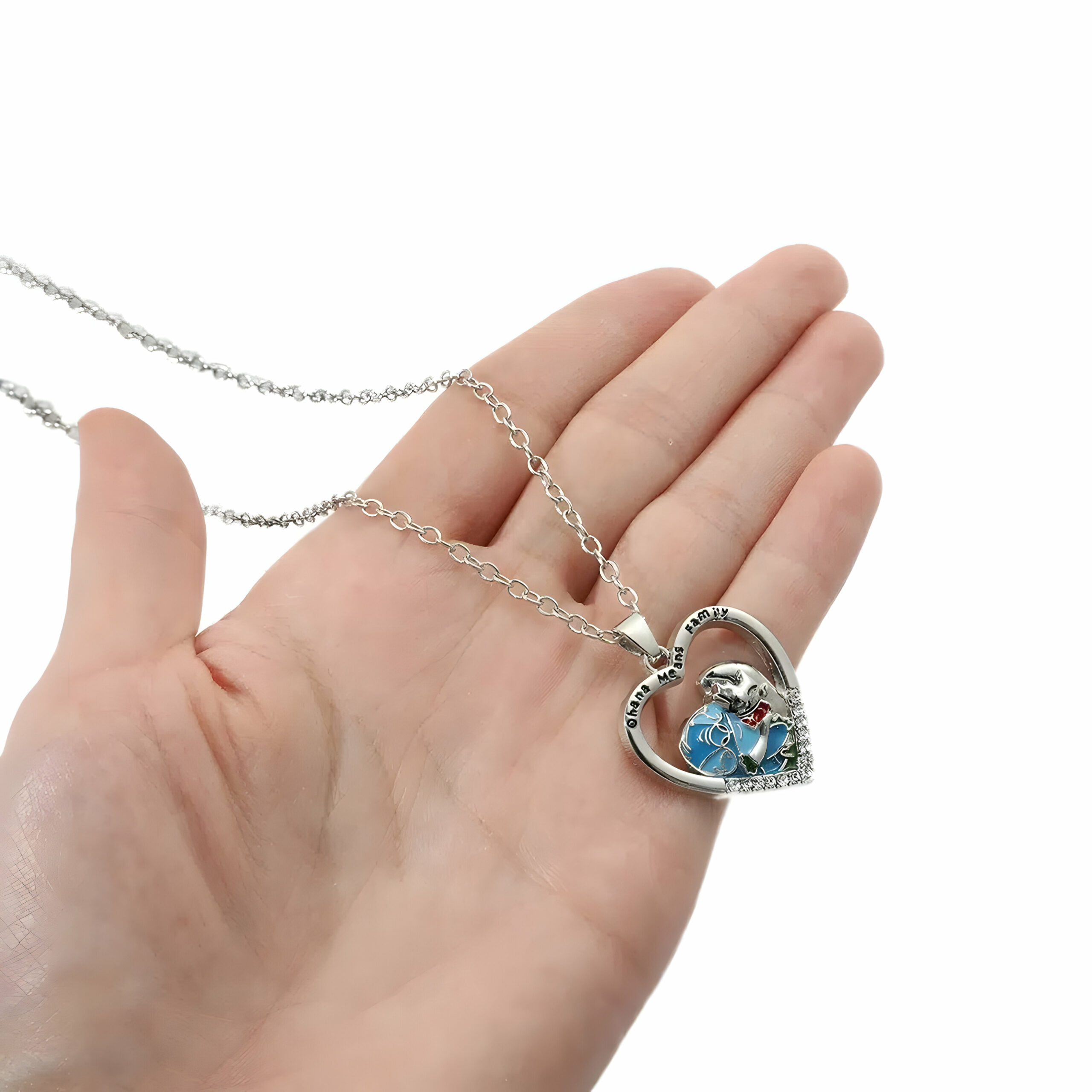 Collier cœur Stitch de Lilo et Stitch, chaîne 60cm – Image 3