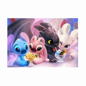 Tableau Stitch et Angel Amoureux