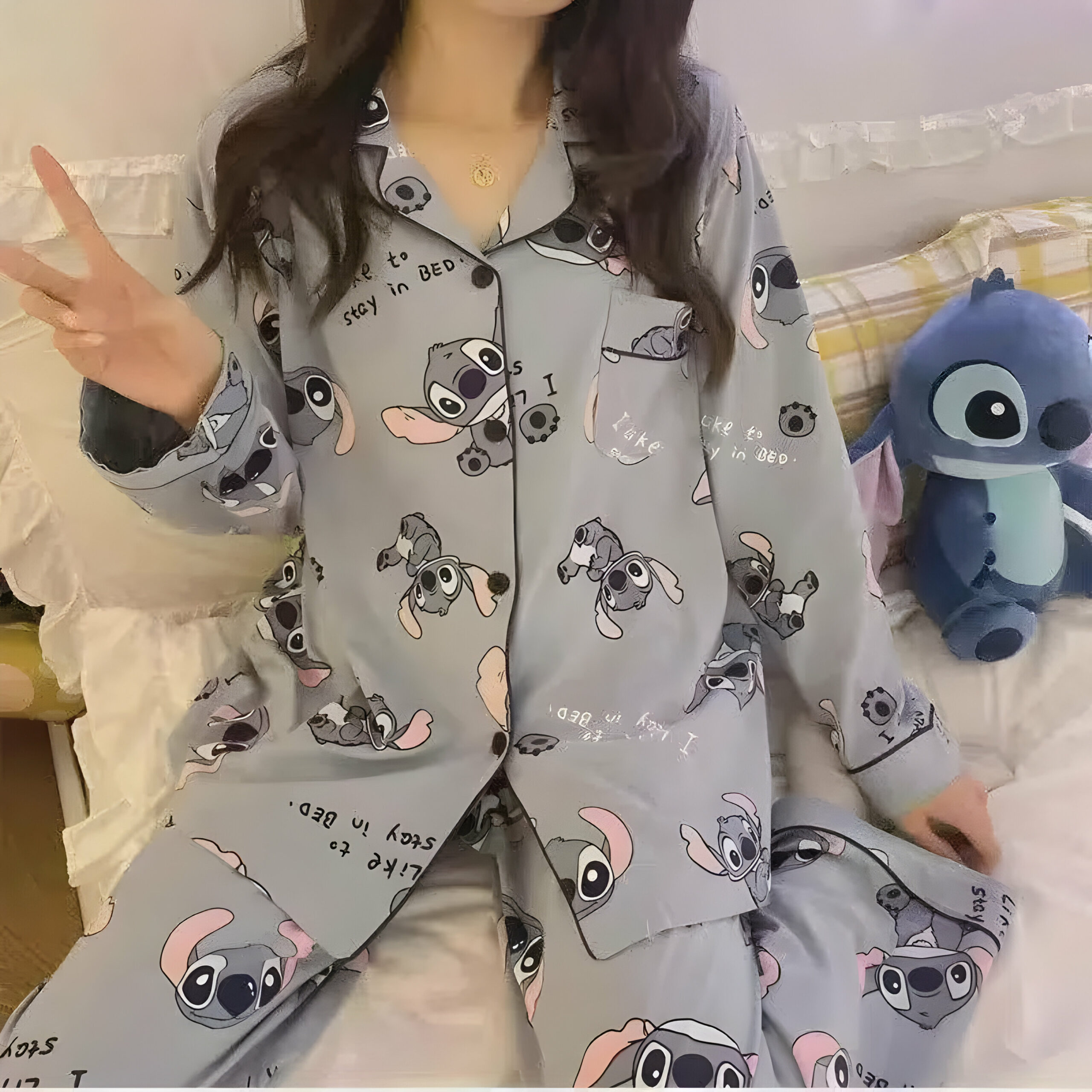 Pyjama Stitch bleu en polyester – Image 5