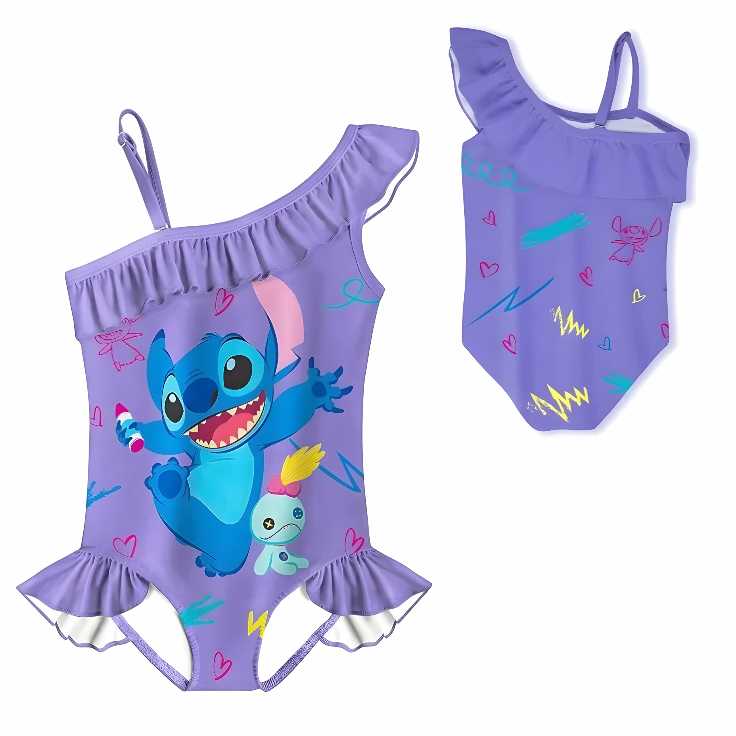 Maillot de bain Stitch 1 pièce, modèle Bleu ou Violet