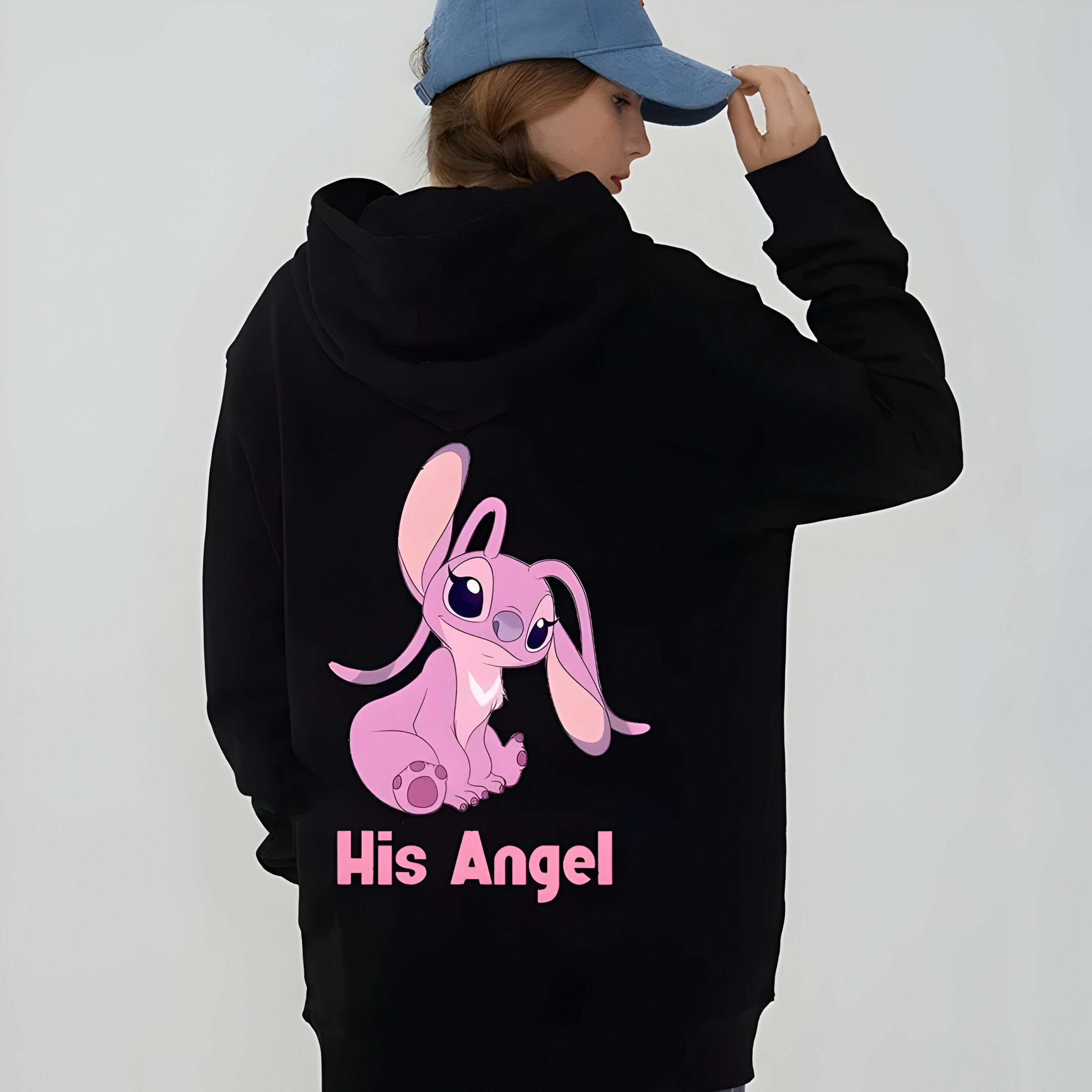 Sweat couple Lilo & Stitch à capuche, Angel ou Stitch – Image 2