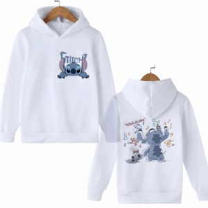 Sweat Stitch blanc à capuche enfant