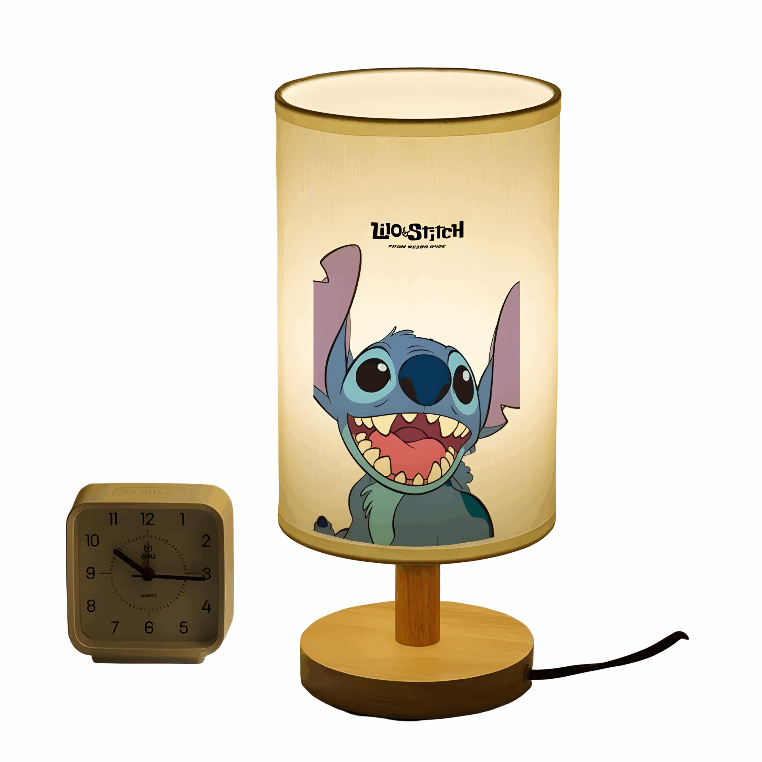 Lampe Disney Stitch en Bois et Nylon 30x14cm pour chambre d’enfant