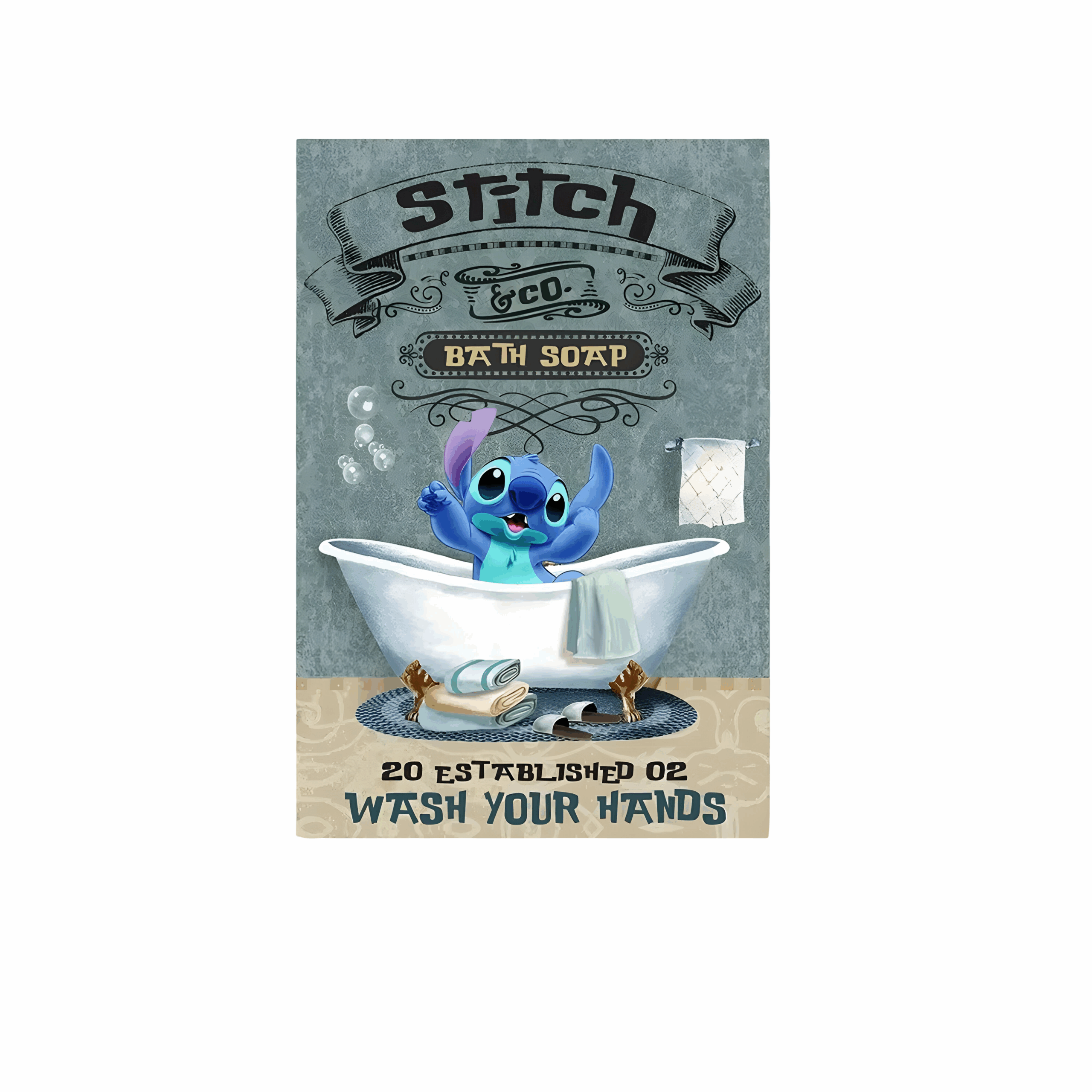 Tableau Stitch pour toilettes