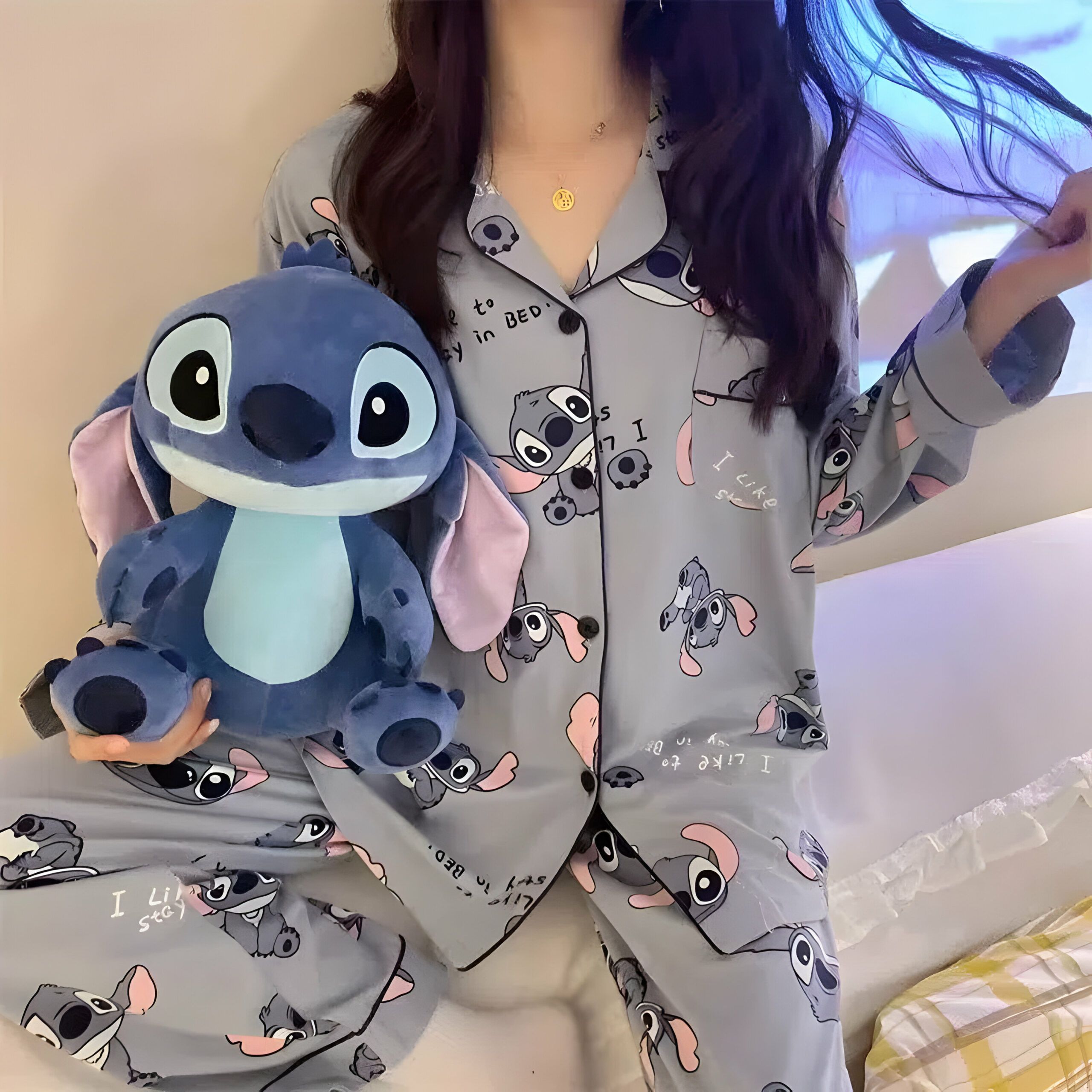 Pyjama Stitch bleu en polyester – Image 3