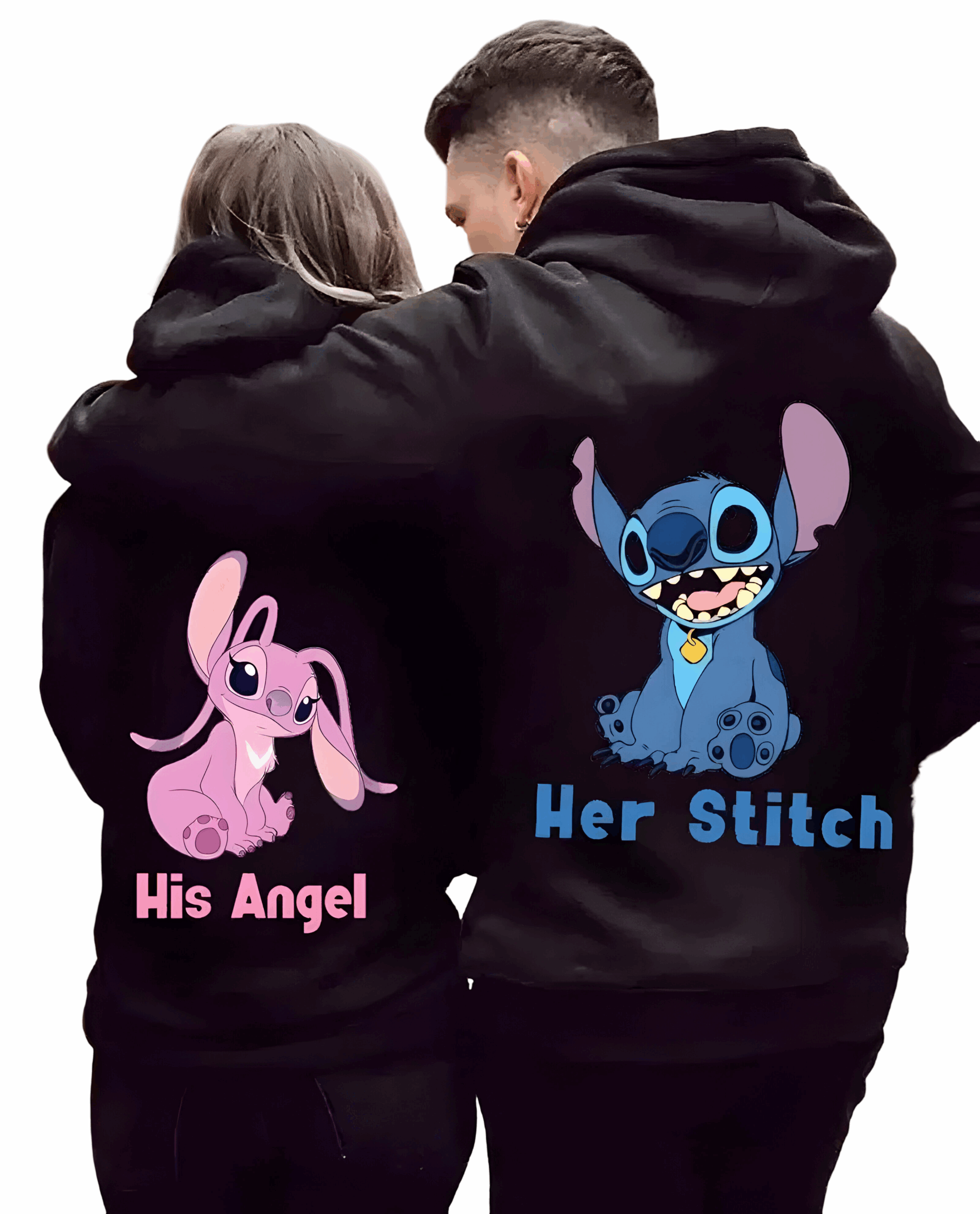 Sweat couple Lilo & Stitch à capuche, Angel ou Stitch
