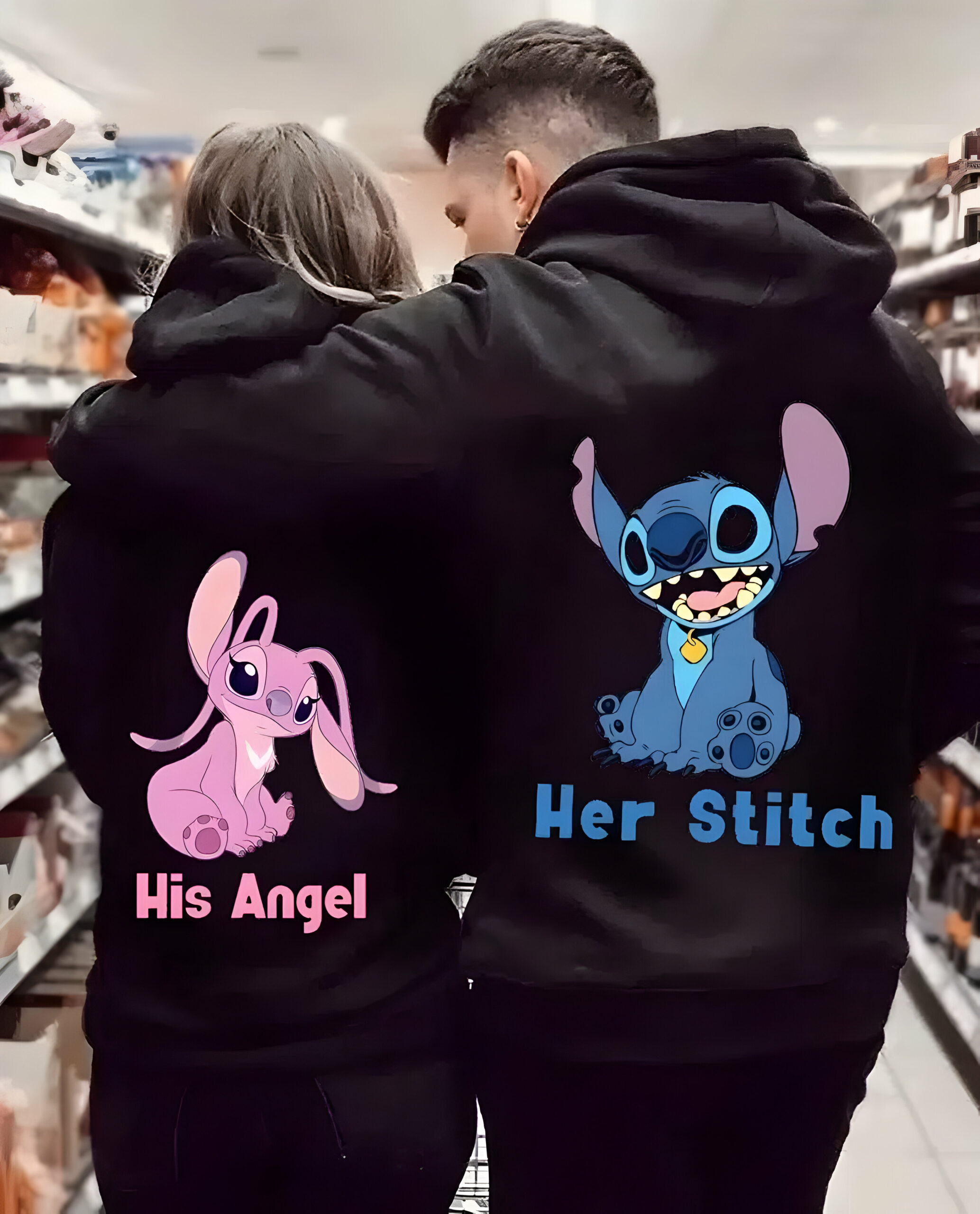 Sweat couple Lilo & Stitch à capuche, Angel ou Stitch – Image 7
