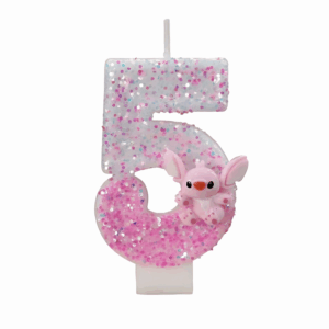 Bougie Stitch Angel chiffre 5 en cire