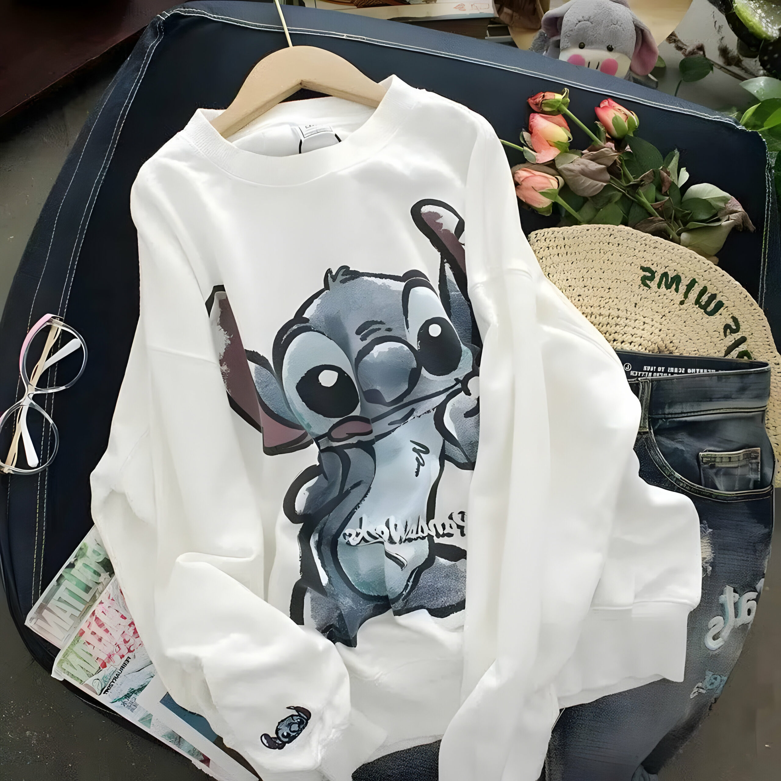 Pull Disney Stitch femme à manches longues en Coton/Polaire – Image 2