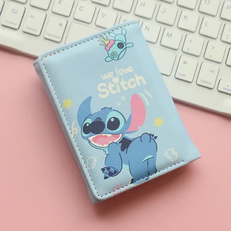 Porte Monnaie Imprimé Stitch Mignon bleu de dos