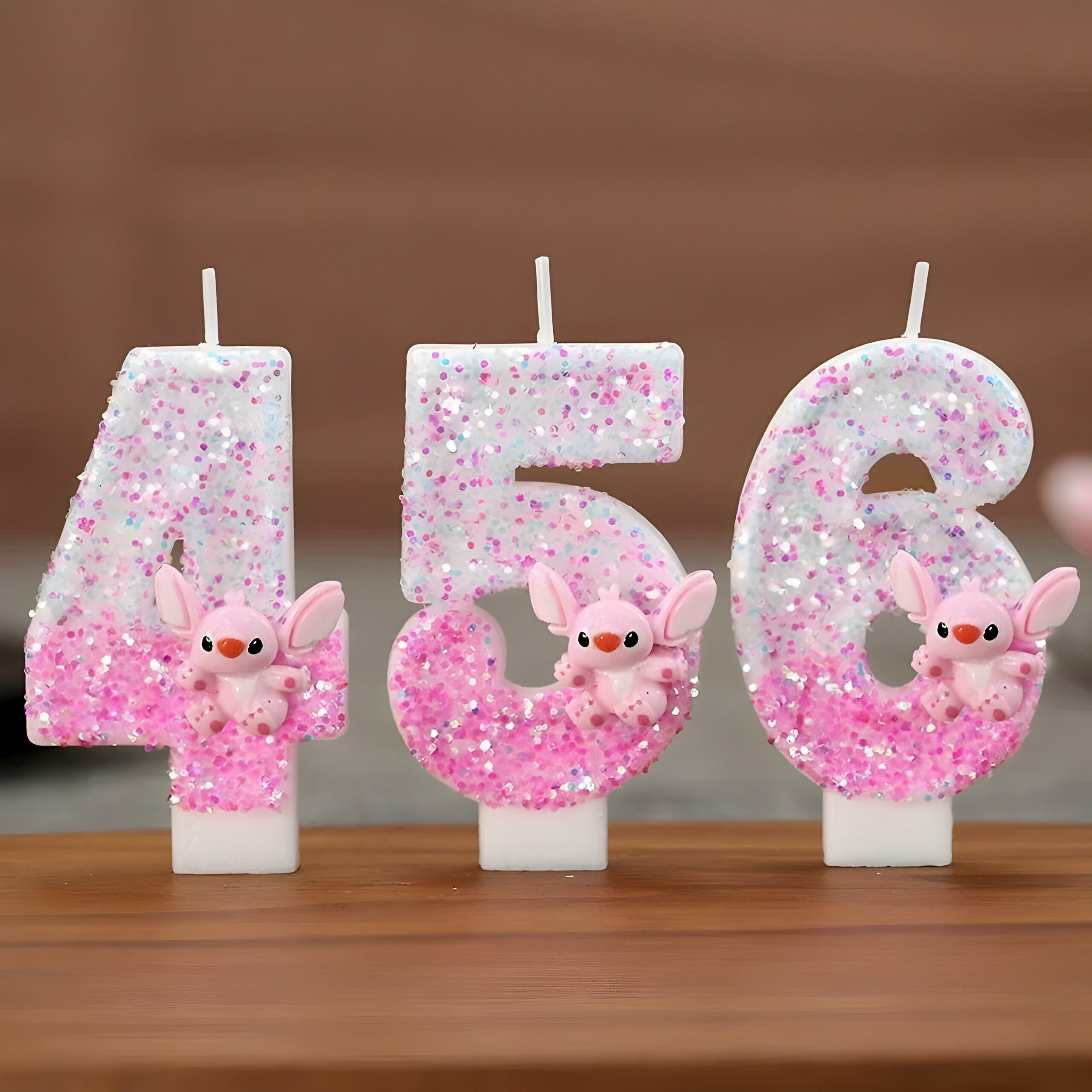 Bougie d’anniversaire Stitch Angel chiffre 3 en cire – Image 3