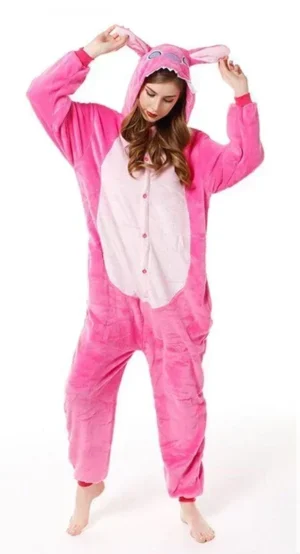Combinaison Stitch Rose pour Adulte
