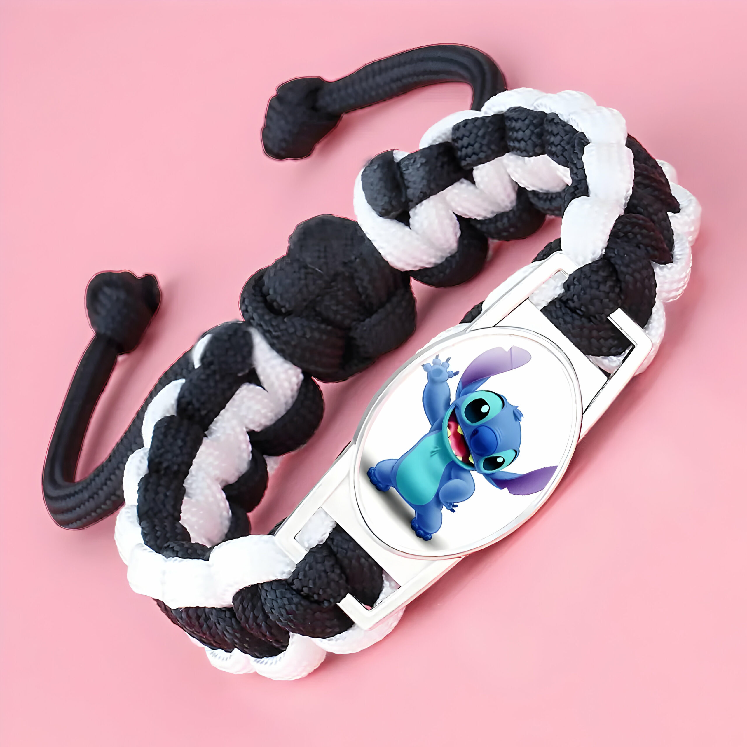 Bracelet tressé Stitch enfant réglable en nylon – Image 3