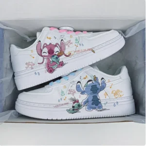 Baskets Blanches Stitch Coloré