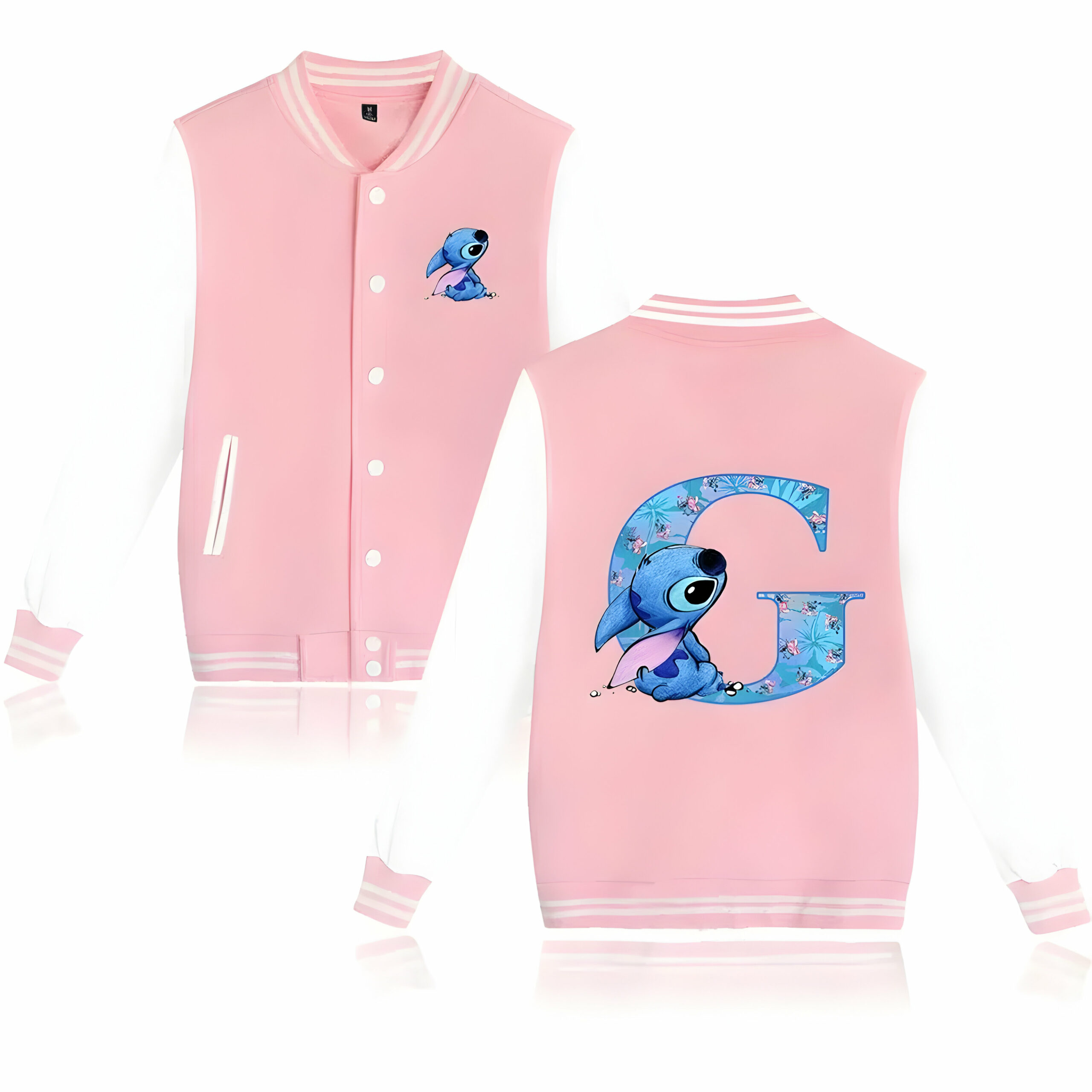 Veste Stitch rose à manches blanches – Image 8