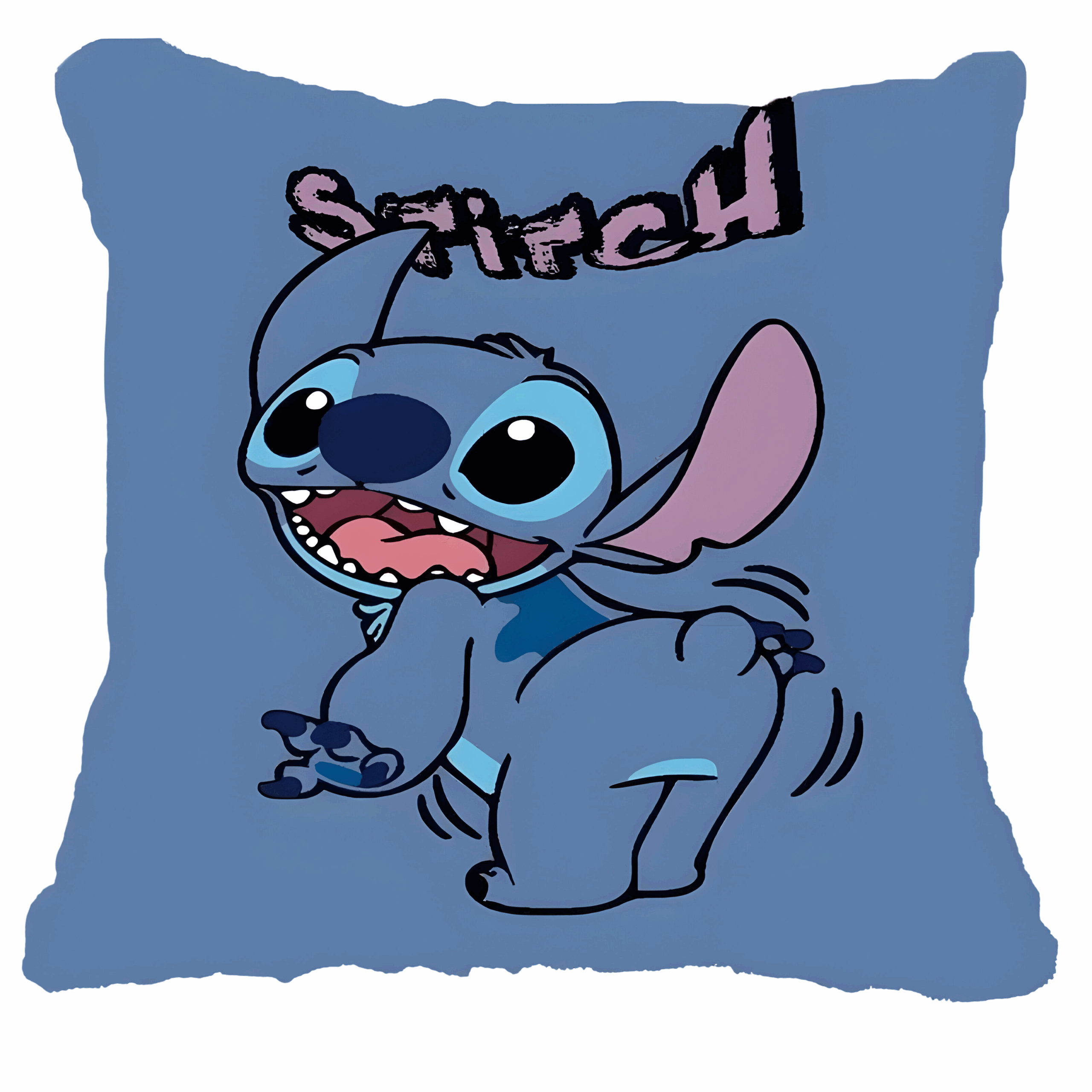 Coussin enfant Stitch drôle en polyester 40x40cm