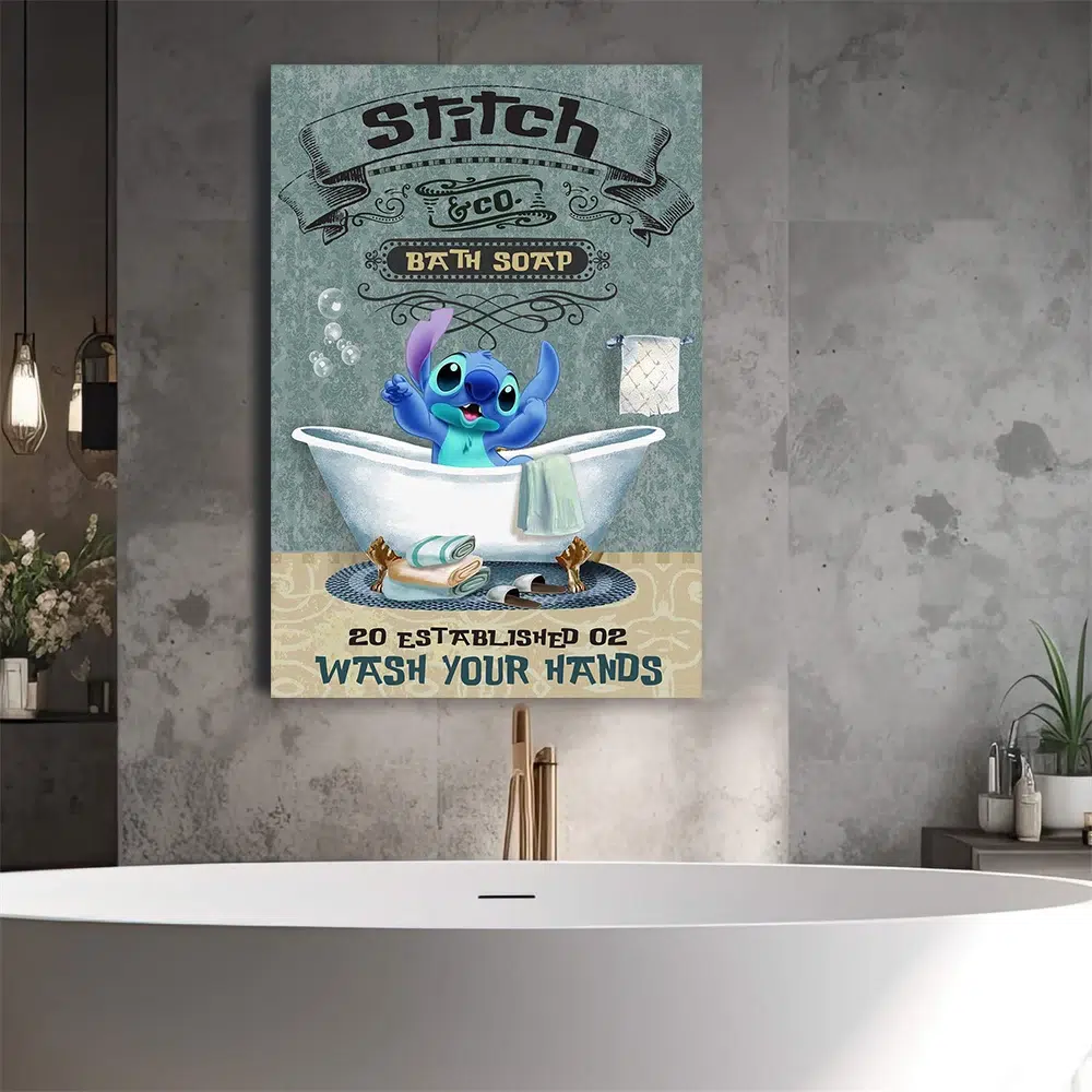 Tableau Stitch pour toilettes – Image 2