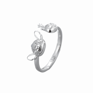 Bague Stitch argentée ajustable