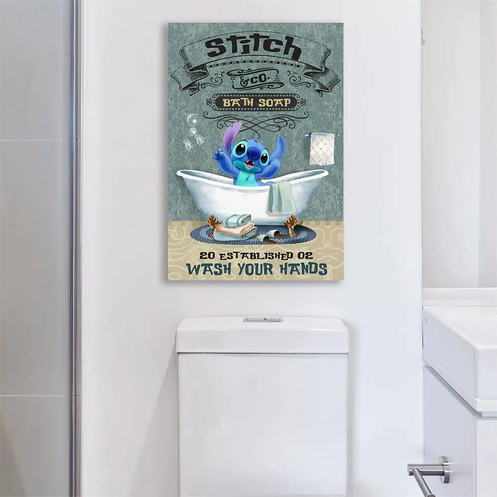 Tableau Stitch pour toilettes – Image 4