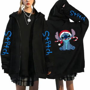 Veste noire Stitch à motifs