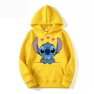 Sweat Décontractée Stitch Jaune