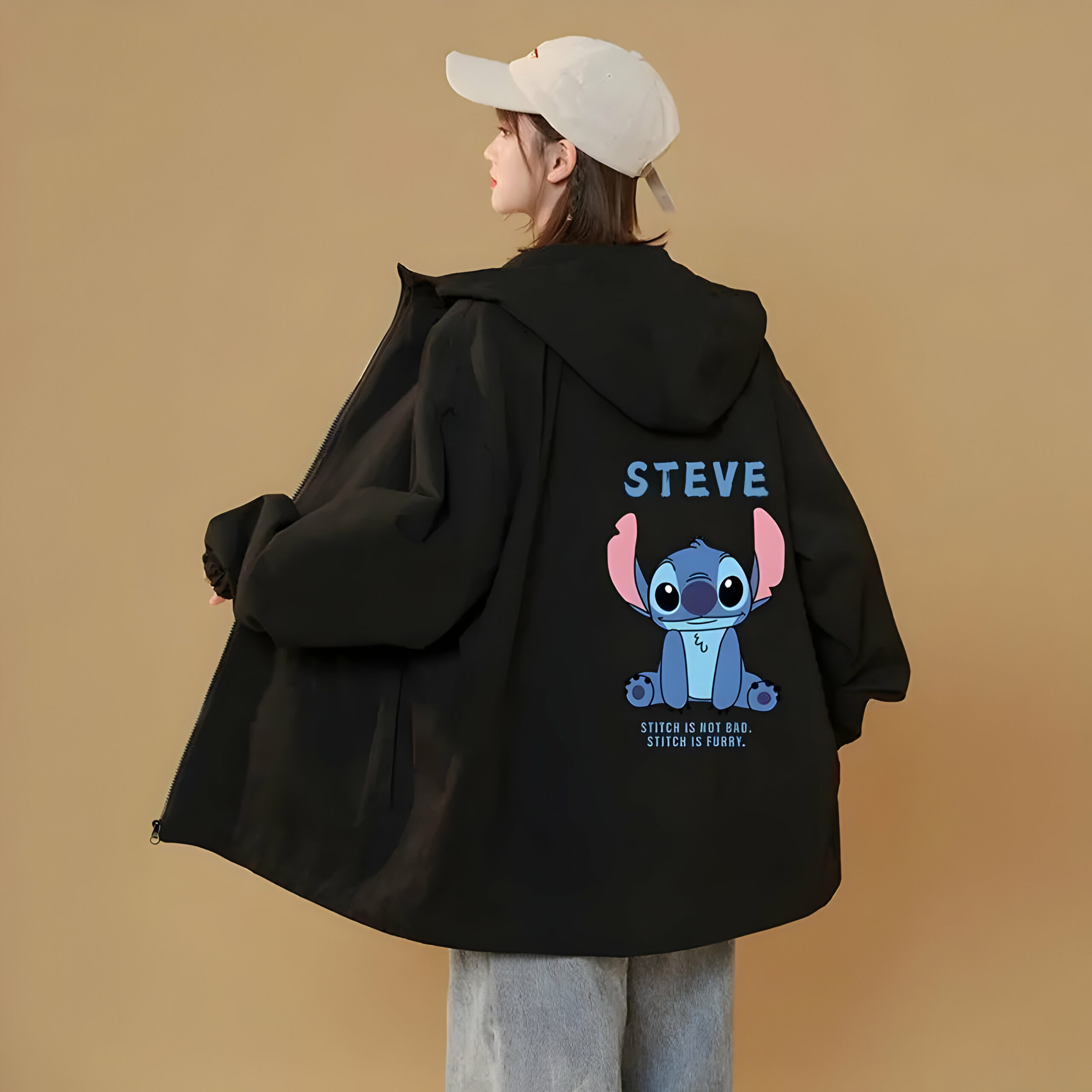 Veste Stitch à capuche en polyester – Image 2